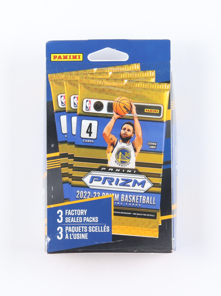 2022-23 Panini Prizm Basketball Hanger Box with (3) Packs at PristineAuction.com 2022-23 Panini Prizm Basketball Hanger Box with (3) Packs at PristineAuction.com