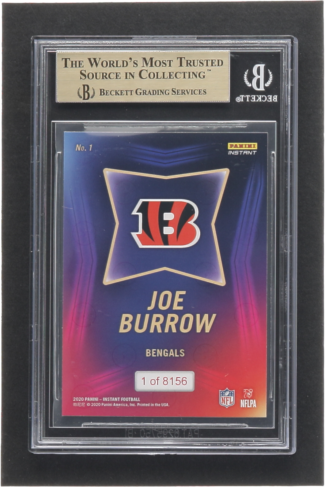 Joe Burrow 2020 Panini Instant Draft Night #1 RC (BGS 9.5) at PristineAuction.com Joe Burrow 2020 Panini Instant Draft Night #1 RC (BGS 9.5) at PristineAuction.com