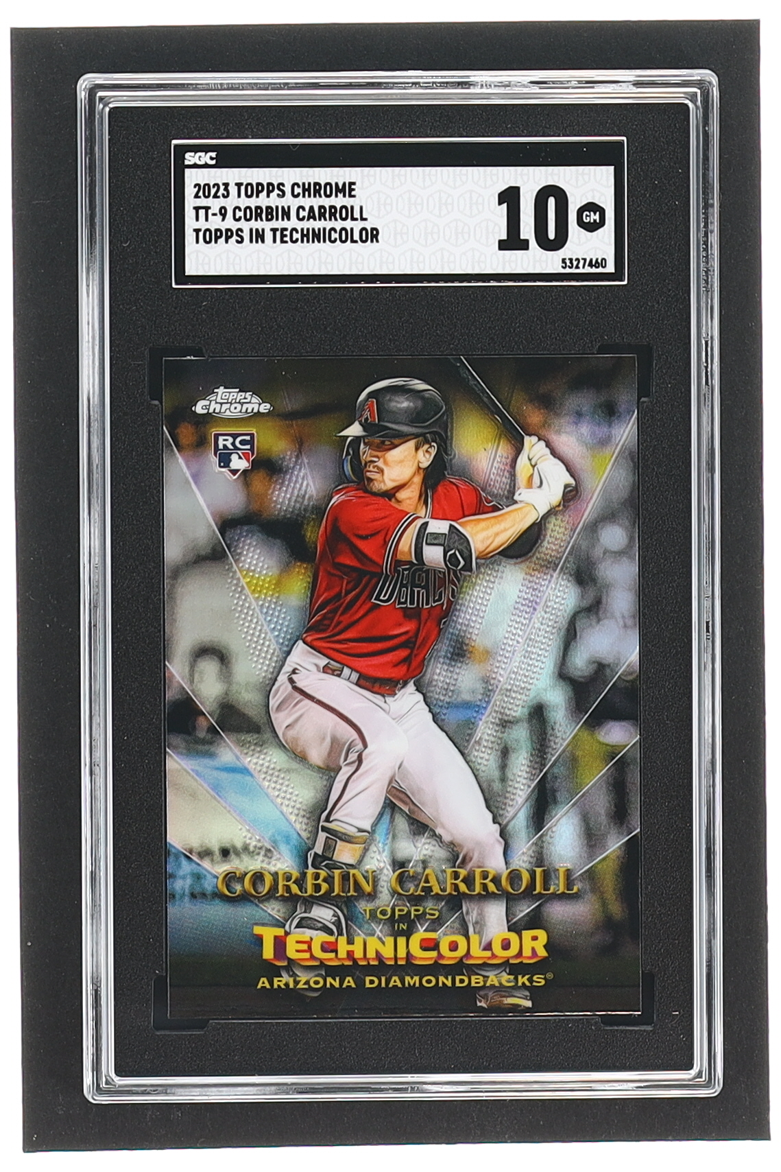 Corbin Carroll 2023 Topps Chrome Topps In Technicolor #TT9 RC (SGC 10) at PristineAuction.com Corbin Carroll 2023 Topps Chrome Topps In Technicolor #TT9 RC (SGC 10) at PristineAuction.com