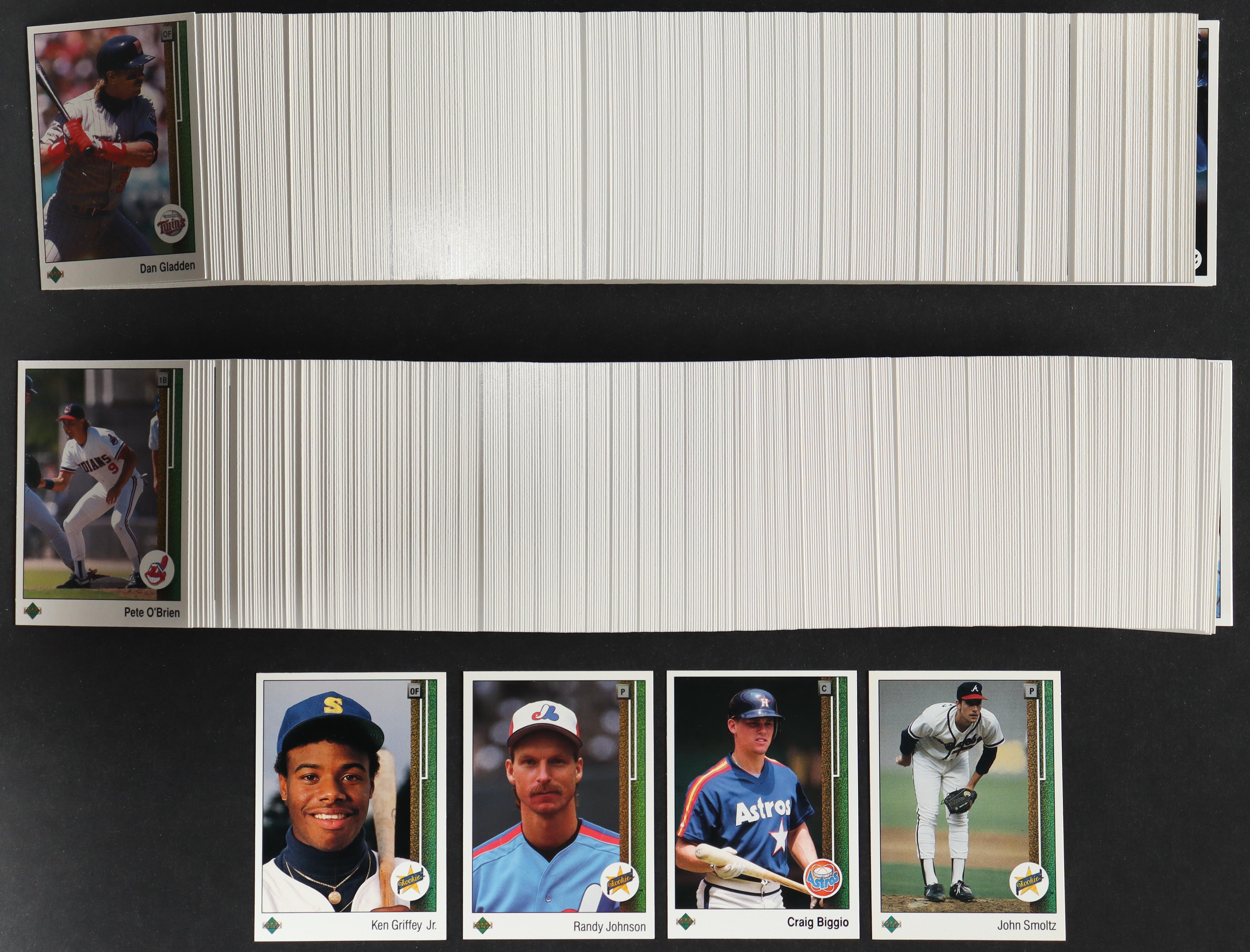 1989 Upper Deck Baseball The Collector's Choice Complete Set of (800) Baseball Cards With John Smoltz #17, Randy Johnson #25, Ken Griffey Jr. #1 RC, Craig Biggio #273 at PristineAuction.com 1989 Upper Deck Baseball The Collector's Choice Complete Set of (800) Baseball Cards With John Smoltz #17, Randy Johnson #25, Ken Griffey Jr. #1 RC, Craig Biggio #273 at PristineAuction.com