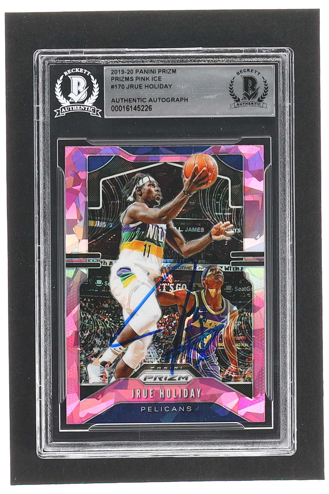 Jrue Holiday Signed 2019-20 Panini Prizm Prizms Pink Ice #170 (BGS) at PristineAuction.com Jrue Holiday Signed 2019-20 Panini Prizm Prizms Pink Ice #170 (BGS) at PristineAuction.com