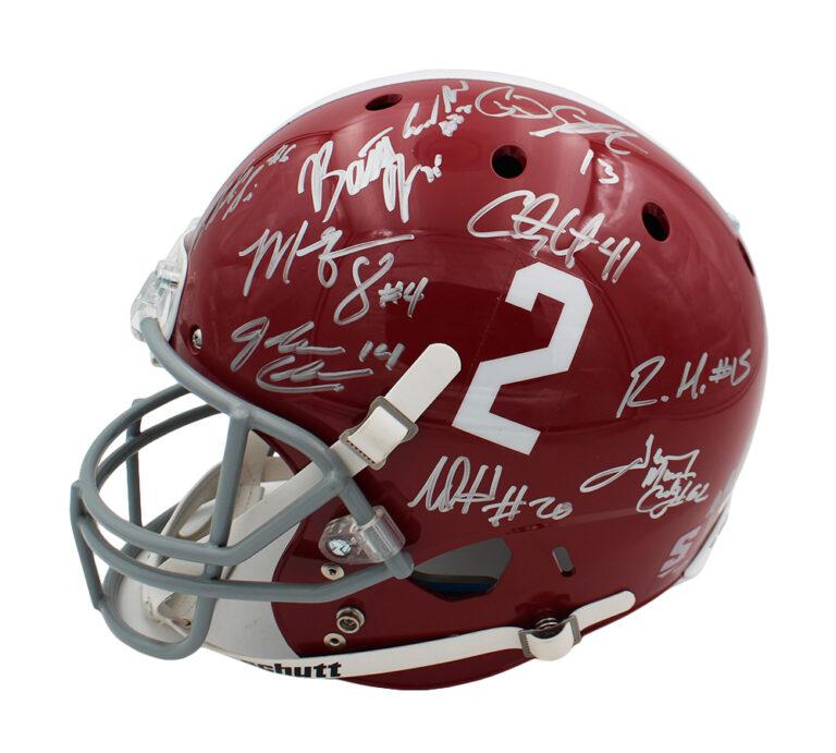 Alabama Crimson Tide Full-Size Helmet Signed By (22) with Derrick Henry, Mark Ingram, AJ McCarron, Eddie Lacy (Radtke) at PristineAuction.com Alabama Crimson Tide Full-Size Helmet Signed By (22) with Derrick Henry, Mark Ingram, AJ McCarron, Eddie Lacy (Radtke) at PristineAuction.com