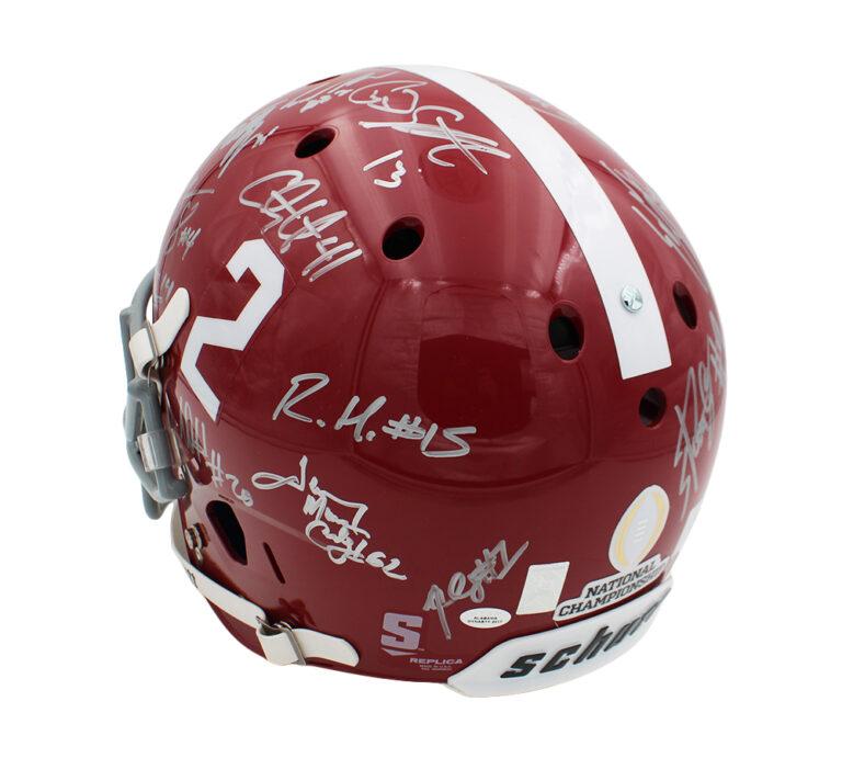 Alabama Crimson Tide Full-Size Helmet Signed By (22) with Derrick Henry, Mark Ingram, AJ McCarron, Eddie Lacy (Radtke) at PristineAuction.com Alabama Crimson Tide Full-Size Helmet Signed By (22) with Derrick Henry, Mark Ingram, AJ McCarron, Eddie Lacy (Radtke) at PristineAuction.com