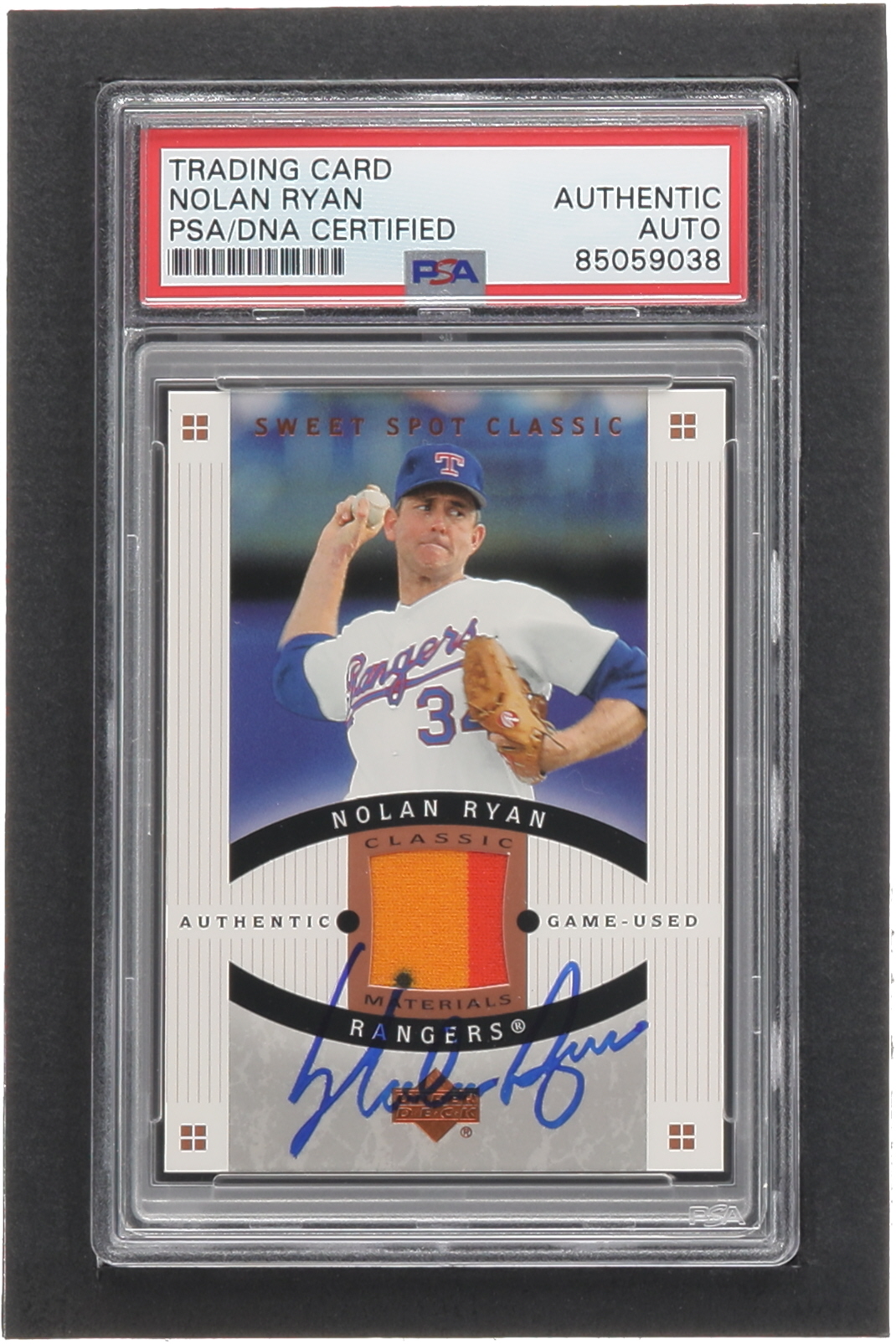 Nolan Ryan Signed 2005 Sweet Spot Classic Materials #CMNR1 Rangers ...