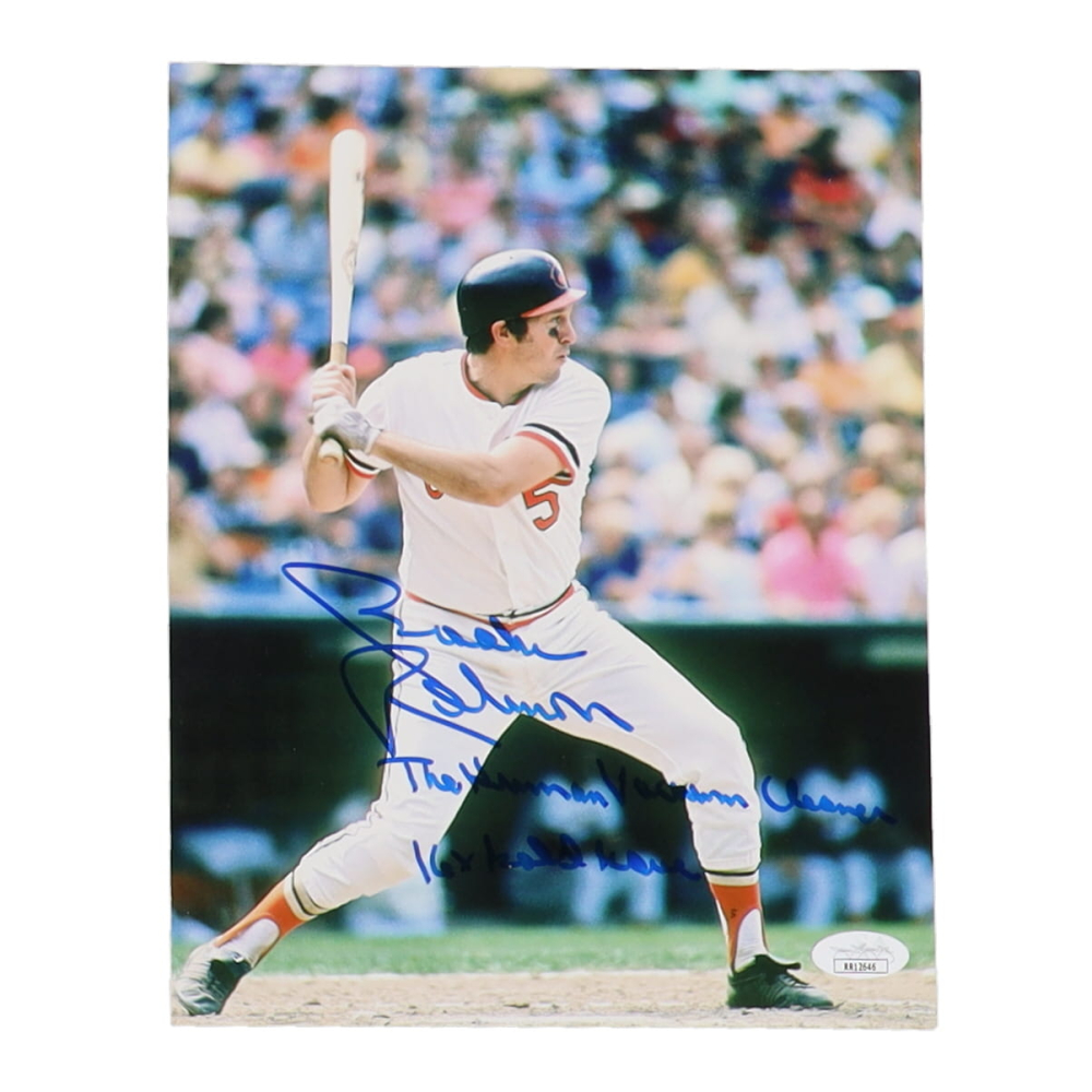 Brooks Robinson Signed Orioles 8x10 Photo Inscribed "The Human Vacuum