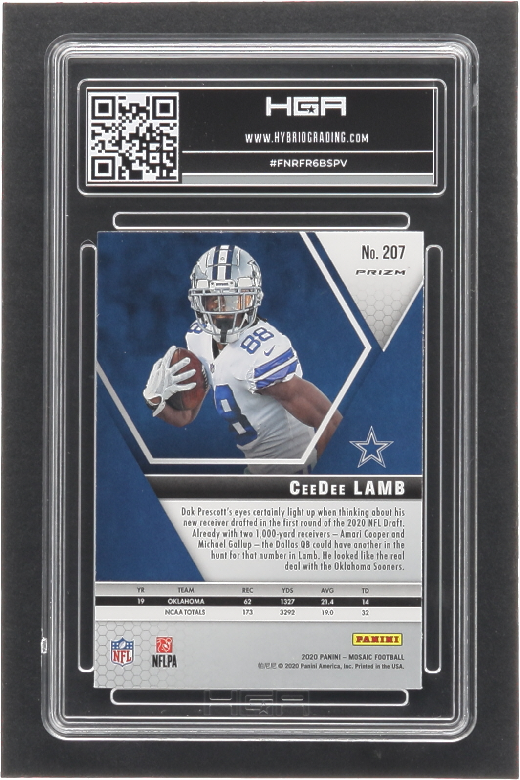 CeeDee Lamb 2020 Panini Mosaic Mosaic No Huddle Silver #207 RC (HGA 9.5) at PristineAuction.com CeeDee Lamb 2020 Panini Mosaic Mosaic No Huddle Silver #207 RC (HGA 9.5) at PristineAuction.com