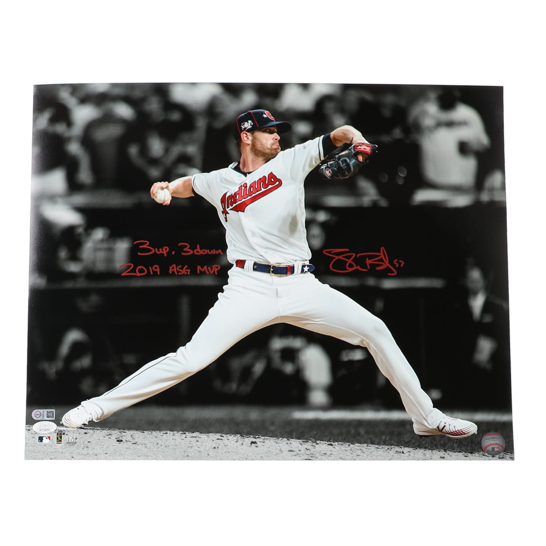 Shane Bieber Signed Braves 16x20 Photo Inscribed "2019 ASG MVP" & "3 Up, 3 Down" (JSA & USA SM) at PristineAuction.com Shane Bieber Signed Braves 16x20 Photo Inscribed "2019 ASG MVP" & "3 Up, 3 Down" (JSA & USA SM) at PristineAuction.com