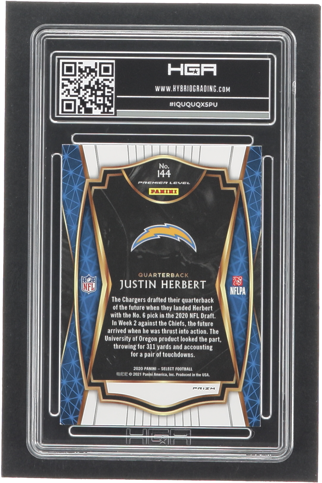 Justin Herbert 2020 Select Prizm Silver #144 RC (HGA 9) at PristineAuction.com Justin Herbert 2020 Select Prizm Silver #144 RC (HGA 9) at PristineAuction.com