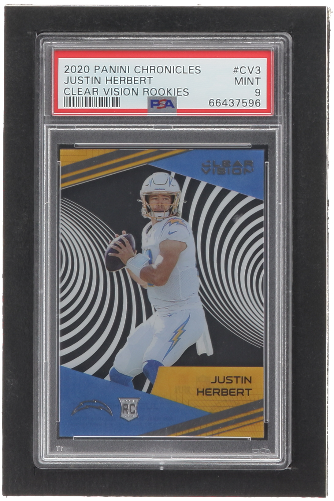 Justin Herbert 2020 Panini Clear Vision Rookies #3 RC (PSA 9) at PristineAuction.com Justin Herbert 2020 Panini Clear Vision Rookies #3 RC (PSA 9) at PristineAuction.com