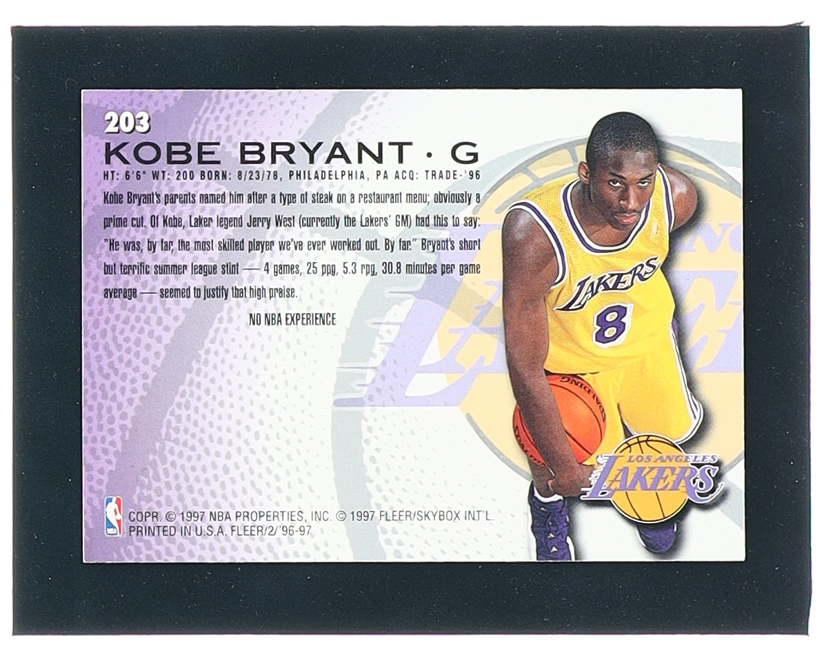 Kobe Bryant 1996-97 Fleer #203 RC at PristineAuction.com Kobe Bryant 1996-97 Fleer #203 RC at PristineAuction.com