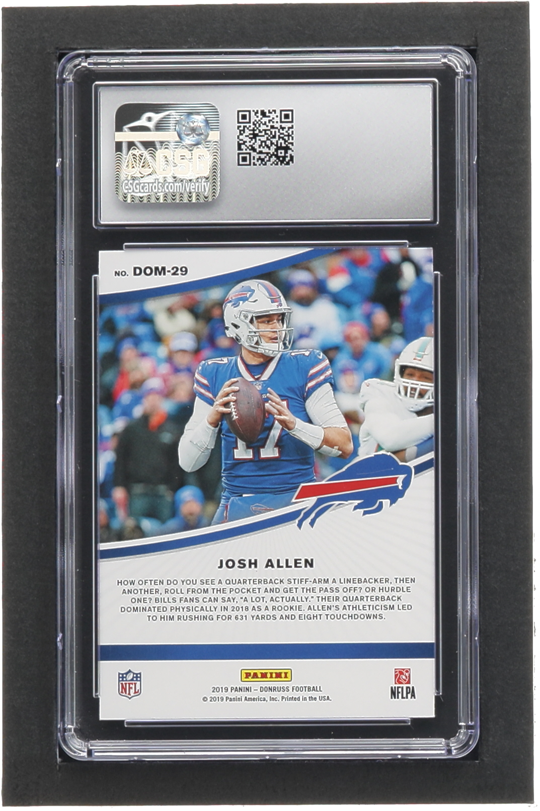 Josh Allen 2019 Donruss Dominators #29 (CSG 9) at PristineAuction.com Josh Allen 2019 Donruss Dominators #29 (CSG 9) at PristineAuction.com