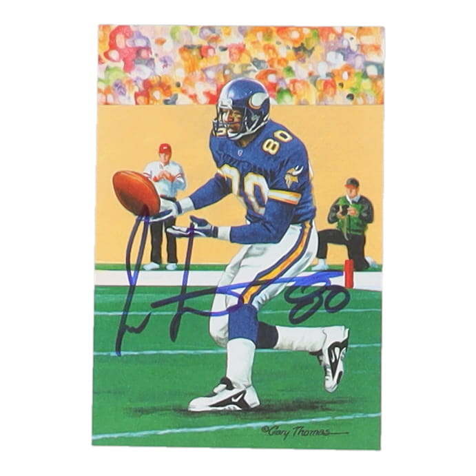 Cris Carter Signed LE Football Goal Line Art Card (Schwartz) at PristineAuction.com Cris Carter Signed LE Football Goal Line Art Card (Schwartz) at PristineAuction.com