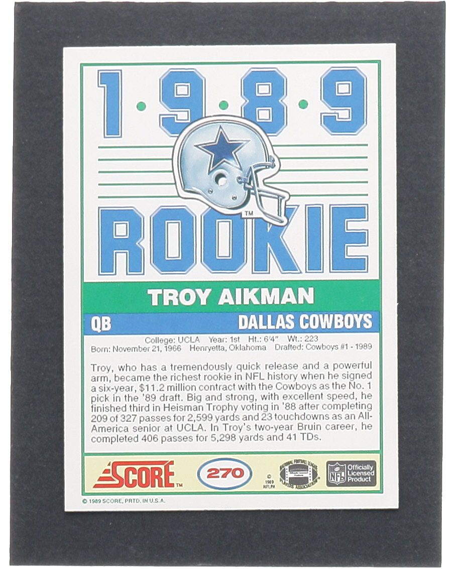 Troy Aikman 1989 Score #270 RC at PristineAuction.com Troy Aikman 1989 Score #270 RC at PristineAuction.com