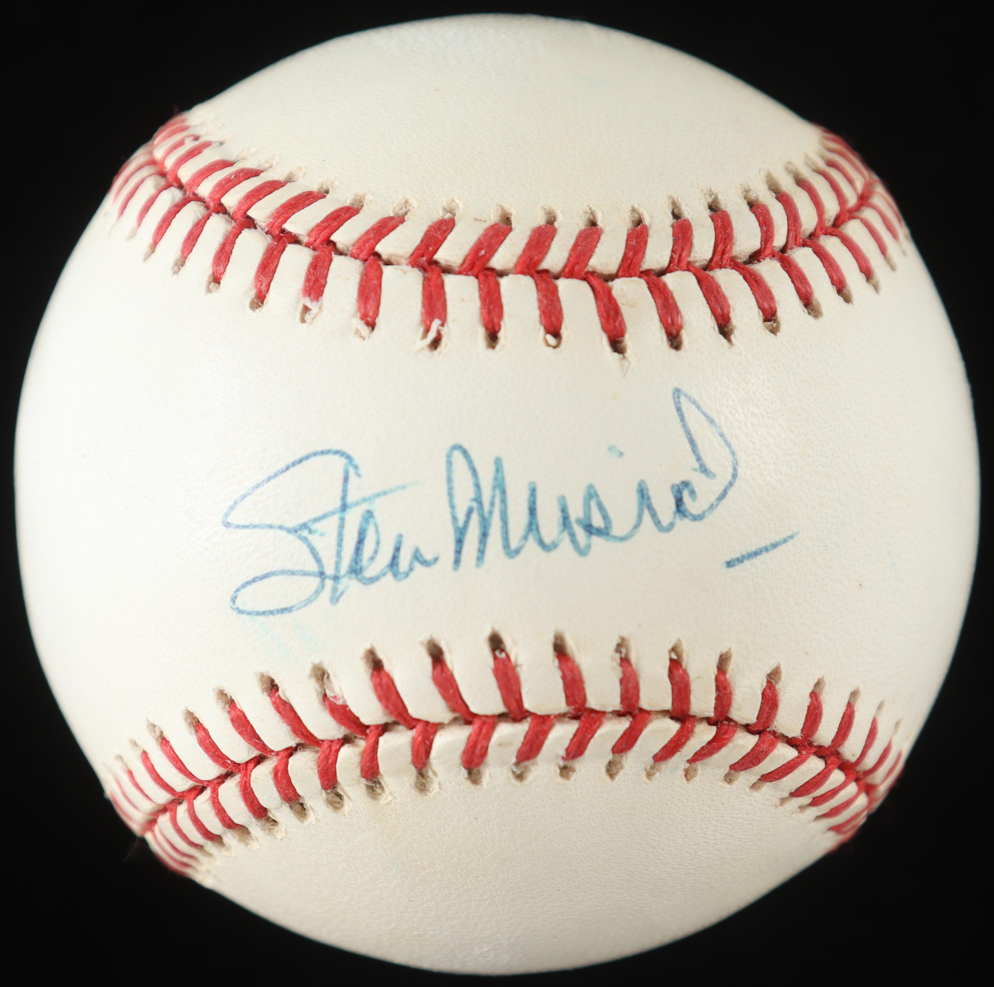 Stan Musial Signed ONL Baseball with Wood Display Case & Hall Of Fame Plaque (PSA) at PristineAuction.com Stan Musial Signed ONL Baseball with Wood Display Case & Hall Of Fame Plaque (PSA) at PristineAuction.com