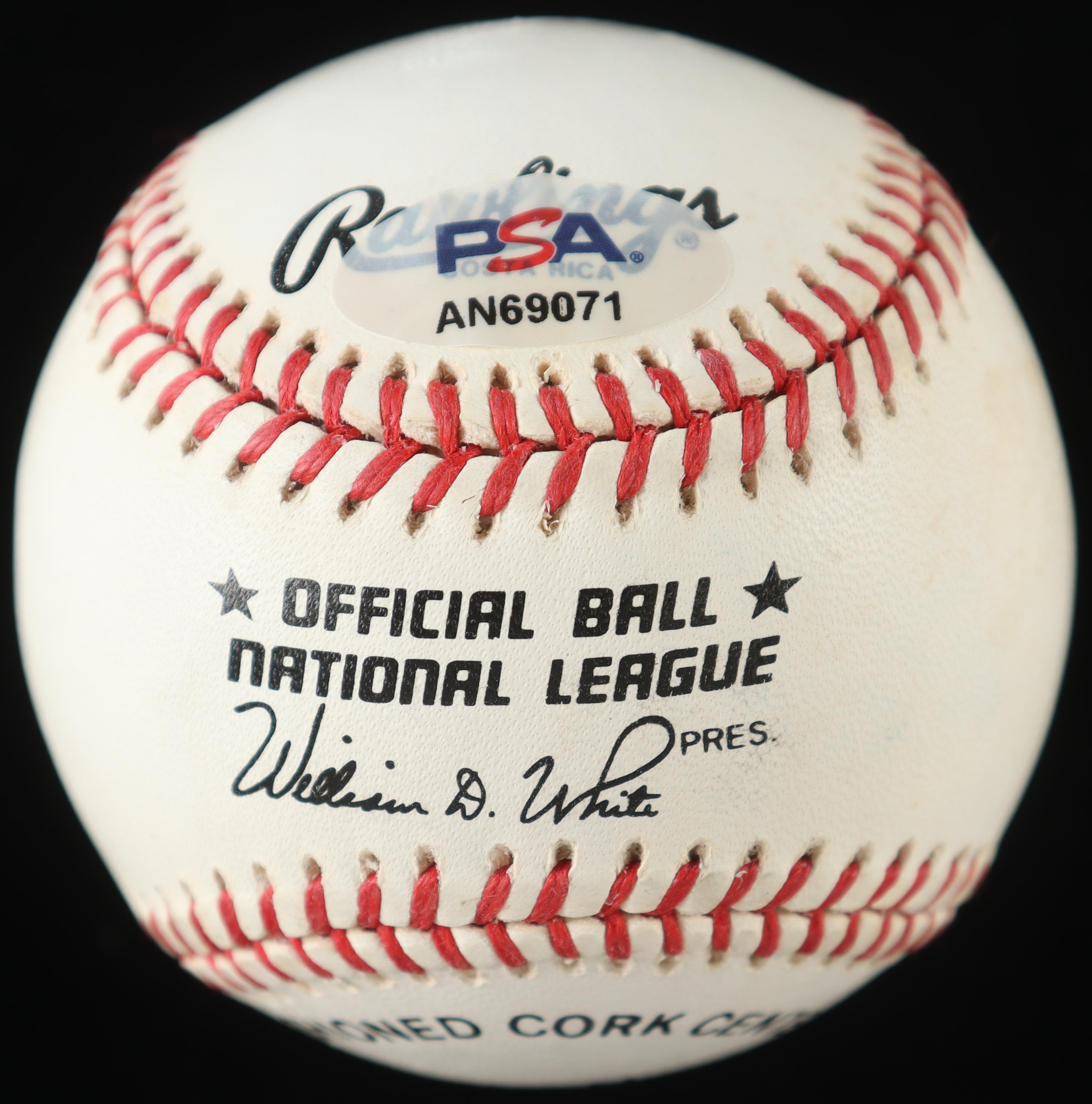 Stan Musial Signed ONL Baseball with Wood Display Case & Hall Of Fame Plaque (PSA) at PristineAuction.com Stan Musial Signed ONL Baseball with Wood Display Case & Hall Of Fame Plaque (PSA) at PristineAuction.com