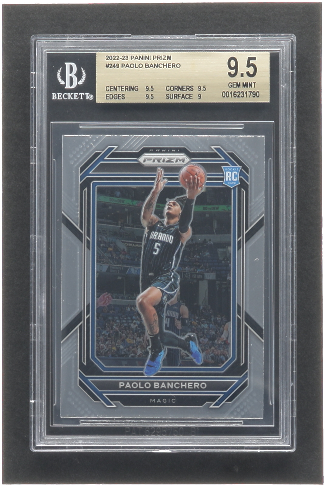 Paolo Banchero 2022-23 Panini Prizm #249 RC (BGS 9.5) at PristineAuction.com Paolo Banchero 2022-23 Panini Prizm #249 RC (BGS 9.5) at PristineAuction.com