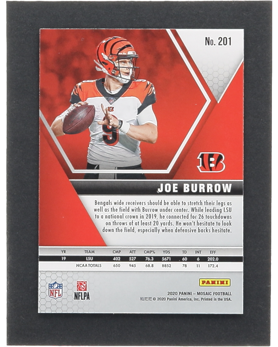 Joe Burrow 2020 Panini Mosaic #201 RC at PristineAuction.com Joe Burrow 2020 Panini Mosaic #201 RC at PristineAuction.com