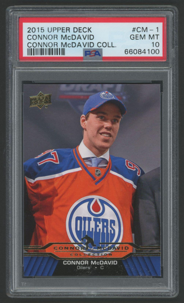 Connor McDavid 2015-16 Upper Deck Collection #CM-19 Rookie Card - PGI 10 Gem Mint