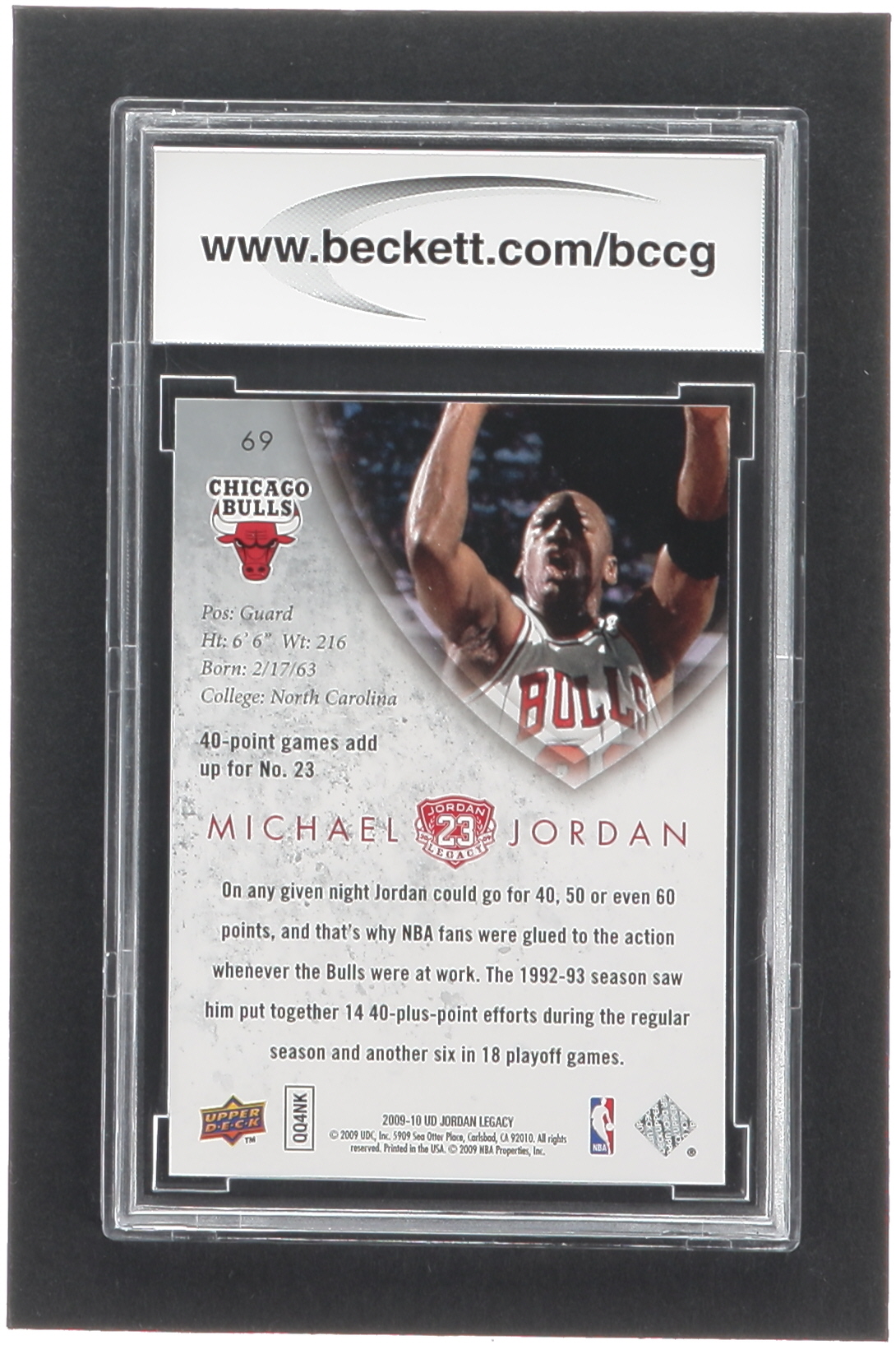 Michael Jordan 2009-10 Upper Deck Michael Jordan Legacy Collection Gold #69 (BCCG 10) at PristineAuction.com Michael Jordan 2009-10 Upper Deck Michael Jordan Legacy Collection Gold #69 (BCCG 10) at PristineAuction.com