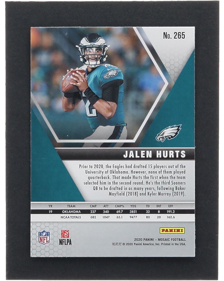 Jalen Hurts 2020 Panini Mosaic #265 DEB RC at PristineAuction.com Jalen Hurts 2020 Panini Mosaic #265 DEB RC at PristineAuction.com