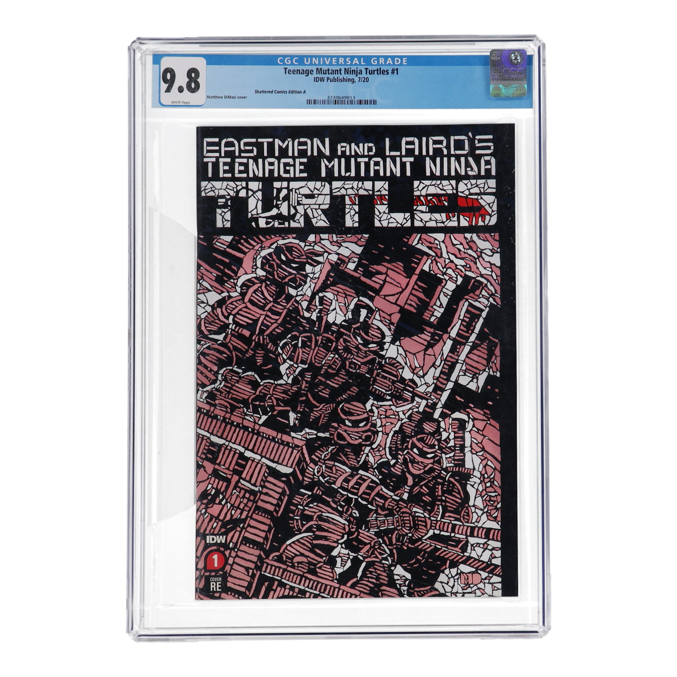 2020 "Teenage Mutant Ninja Turtles" Issue #1 LE Red Shattered Variant Cover IDW Comic Book (CGC 9.8) at PristineAuction.com 2020 "Teenage Mutant Ninja Turtles" Issue #1 LE Red Shattered Variant Cover IDW Comic Book (CGC 9.8) at PristineAuction.com
