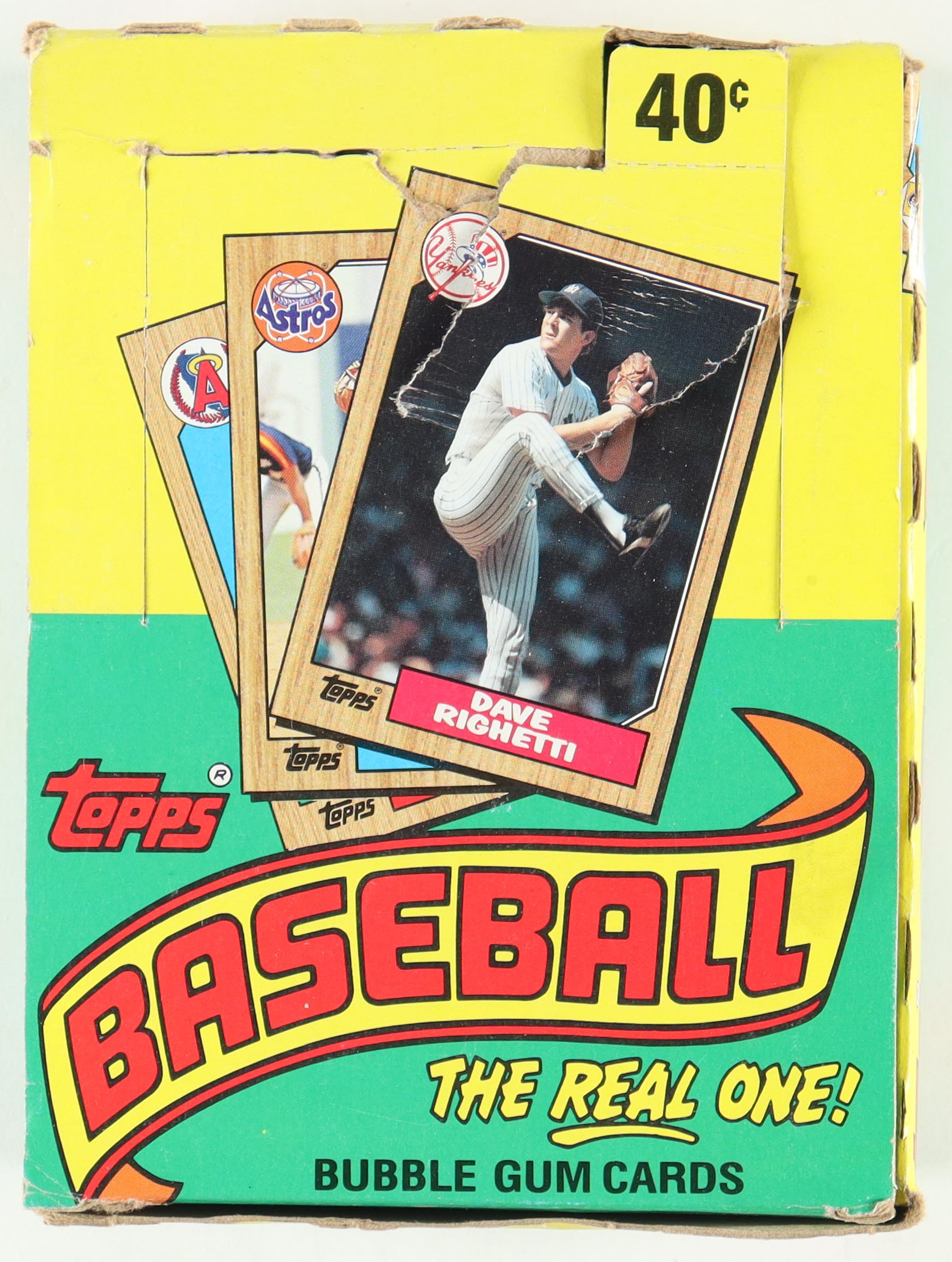 1987 Topps "The Real One" Bubble Gum Baseball Cards Box with (36) Packs at PristineAuction.com 1987 Topps "The Real One" Bubble Gum Baseball Cards Box with (36) Packs at PristineAuction.com