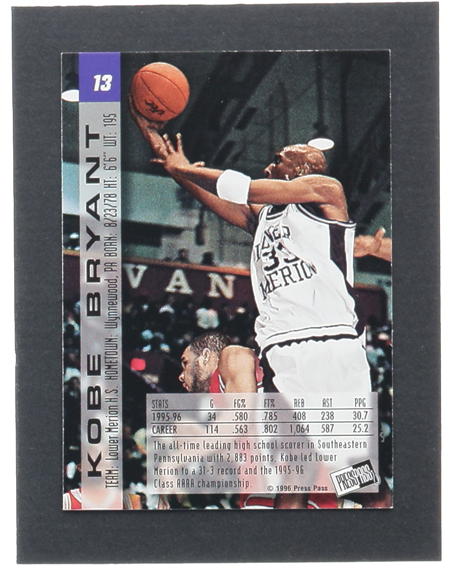 Kobe Bryant 1996 Press Pass #13 RC at PristineAuction.com Kobe Bryant 1996 Press Pass #13 RC at PristineAuction.com