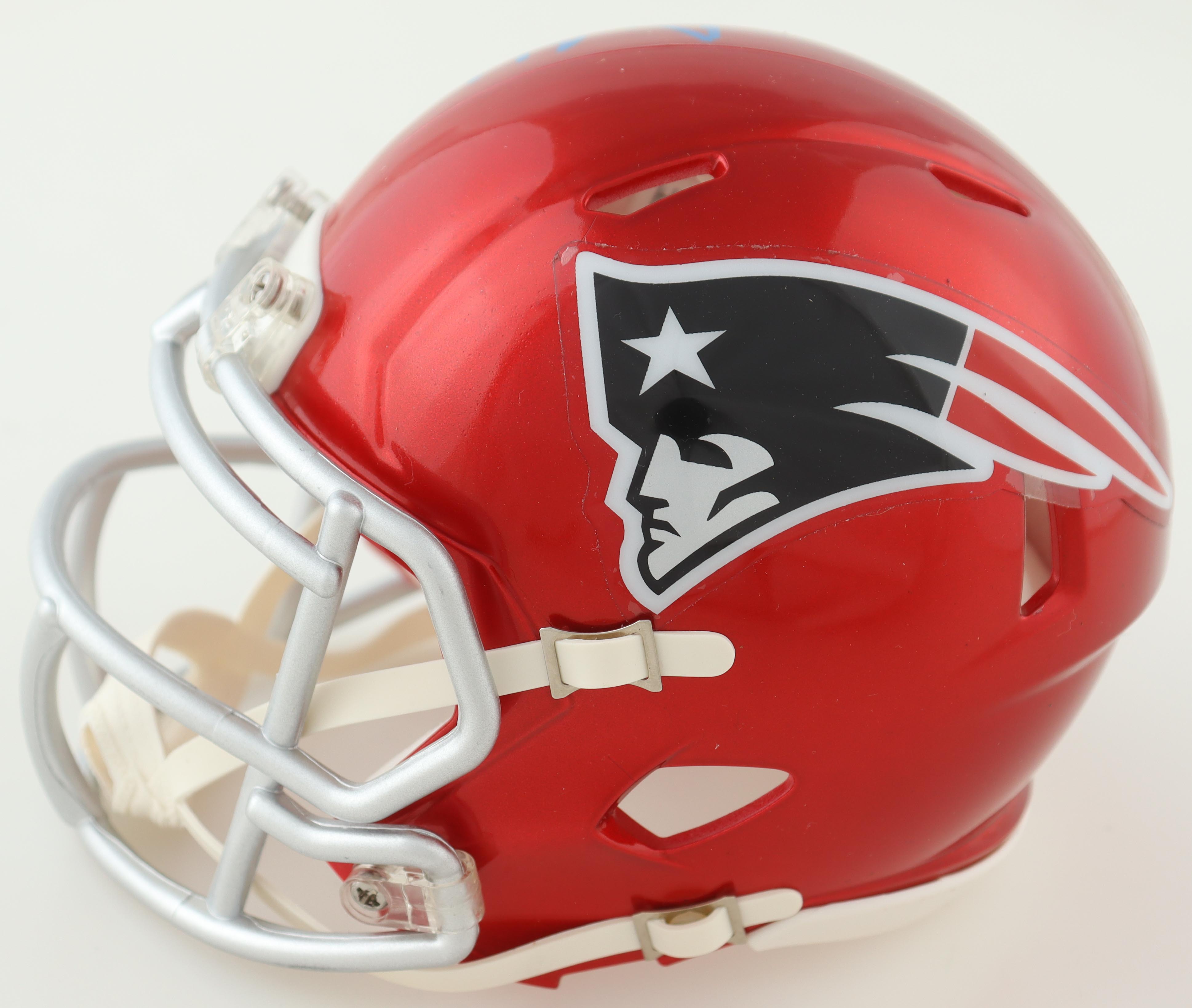 Drew Bledsoe Signed Patriots Flash Alternate Speed Mini Helmet (Beckett) at PristineAuction.com Drew Bledsoe Signed Patriots Flash Alternate Speed Mini Helmet (Beckett) at PristineAuction.com