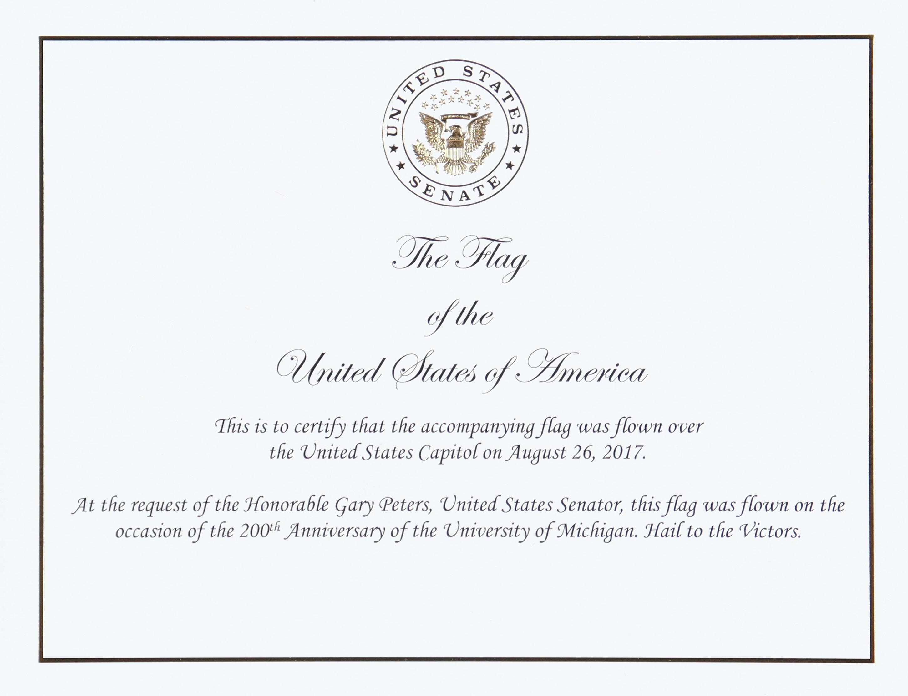 American Flag Flown Over the Capitol on August 26, 2017 (United States Senate) at PristineAuction.com American Flag Flown Over the Capitol on August 26, 2017 (United States Senate) at PristineAuction.com