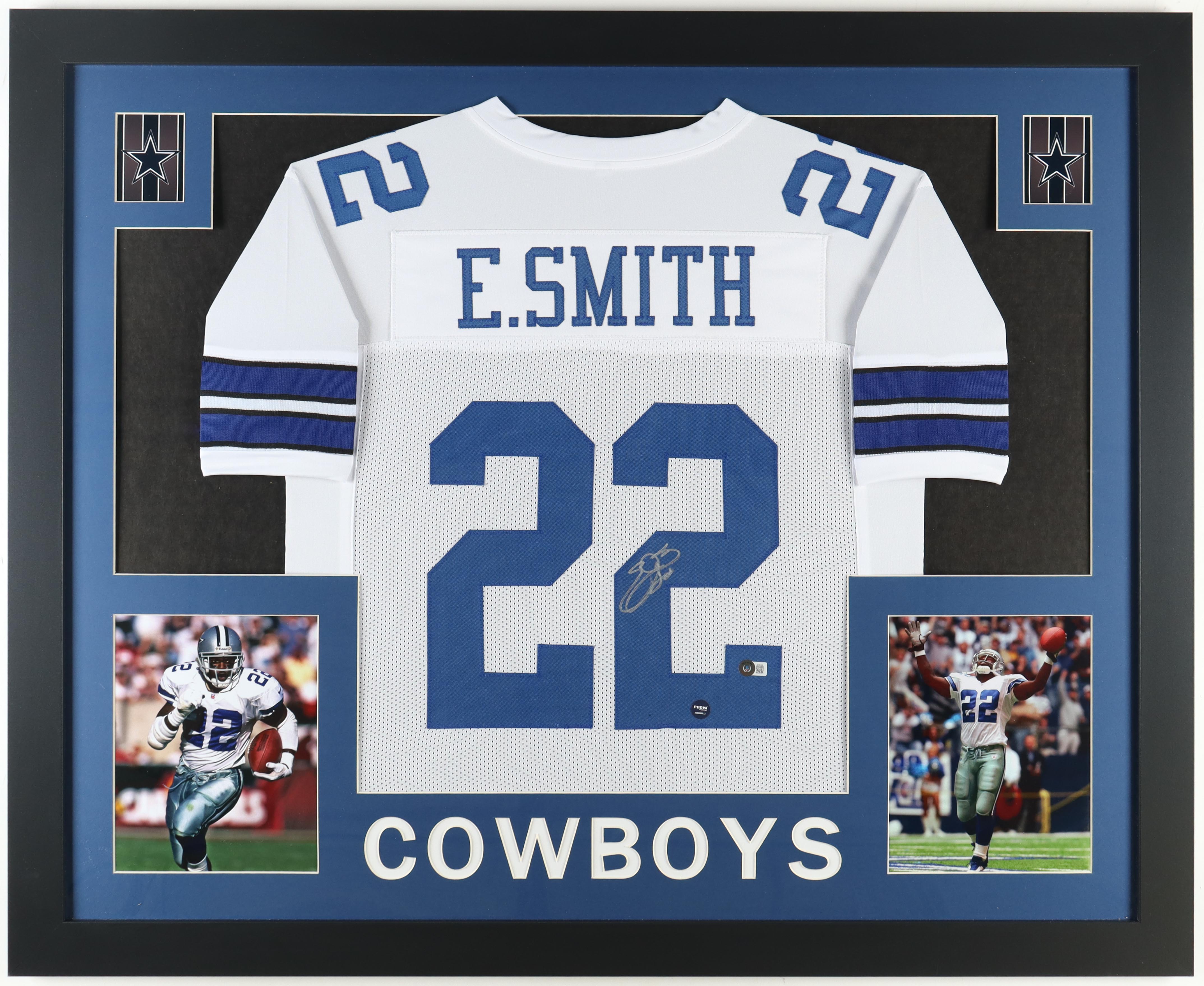 Emmitt Smith Signed Custom Framed Jersey Display (Beckett & Prova) at PristineAuction.com Emmitt Smith Signed Custom Framed Jersey Display (Beckett & Prova) at PristineAuction.com