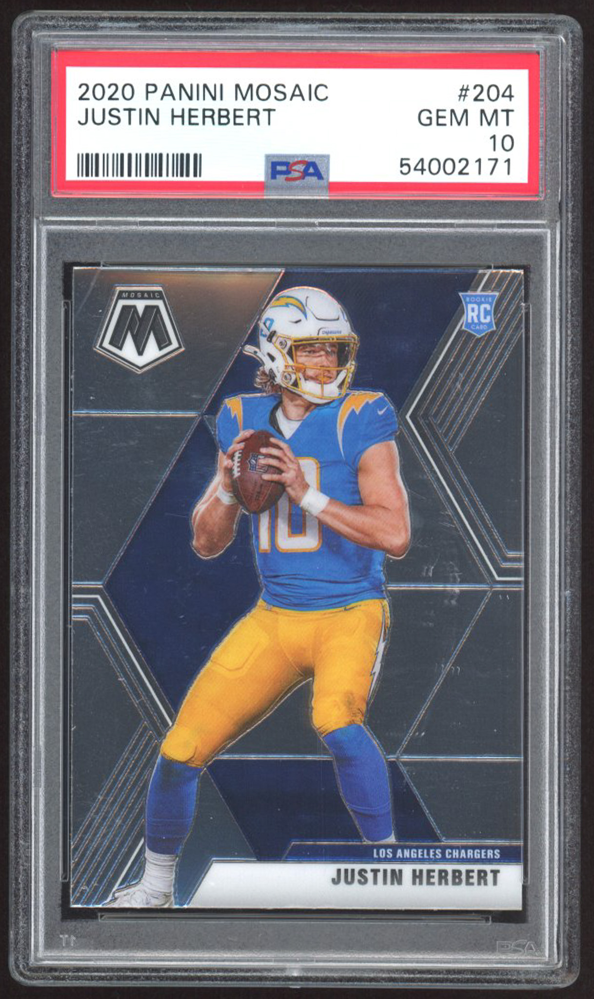 Justin Herbert 2020 Panini Mosaic #204 RC (PSA 10) at PristineAuction.com Justin Herbert 2020 Panini Mosaic #204 RC (PSA 10) at PristineAuction.com