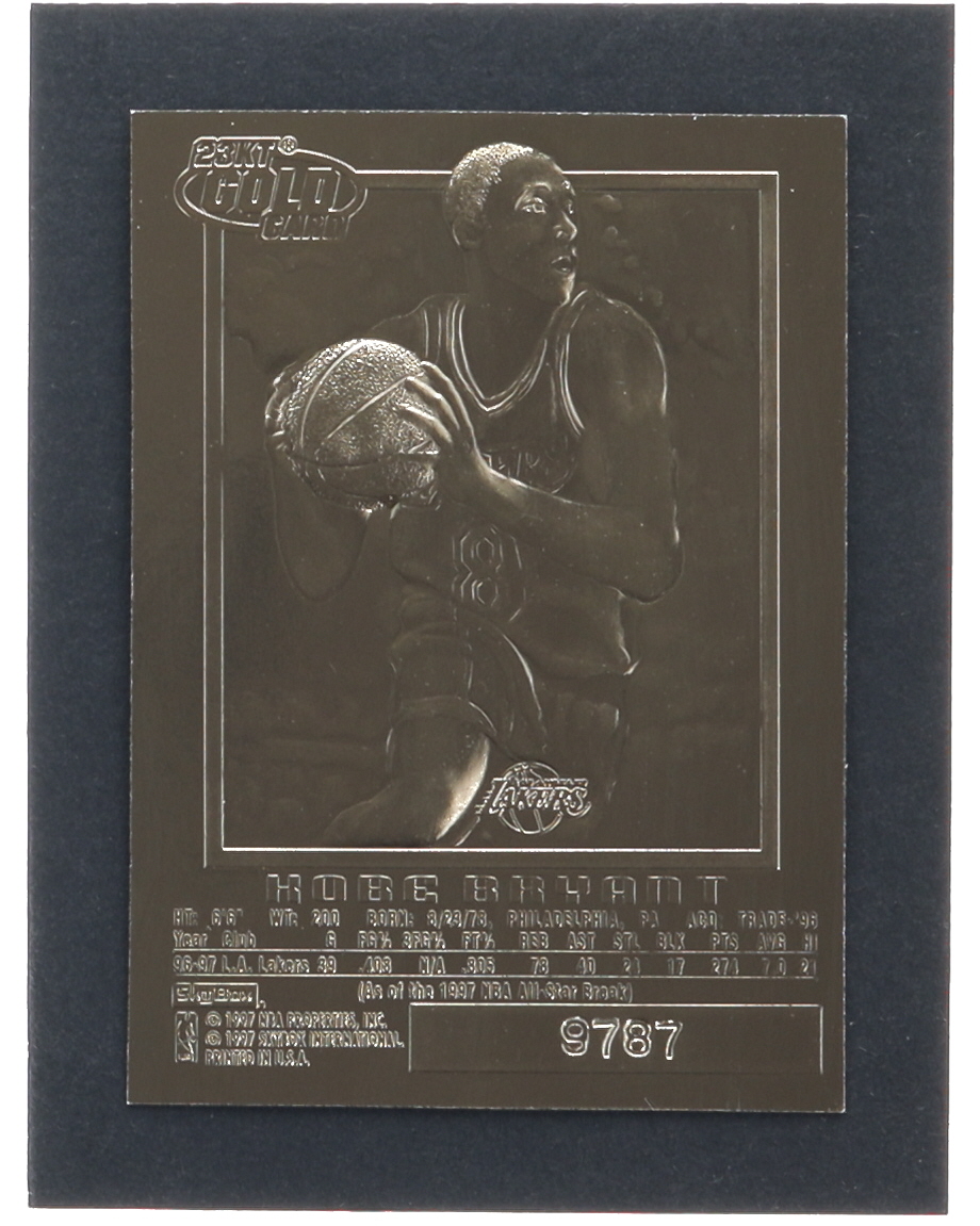 Kobe Bryant 1996-97 Skybox E-X2000 Sky Blue 23Kt Gold RC at PristineAuction.com Kobe Bryant 1996-97 Skybox E-X2000 Sky Blue 23Kt Gold RC at PristineAuction.com