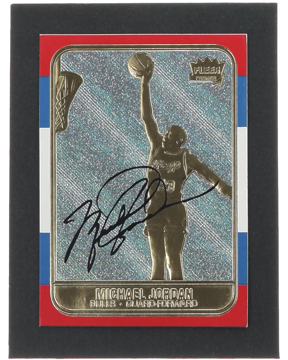Michael Jordan 1996-97 Fleer Premier Holo Prism Refractor 23Kt Gold Card at PristineAuction.com Michael Jordan 1996-97 Fleer Premier Holo Prism Refractor 23Kt Gold Card at PristineAuction.com