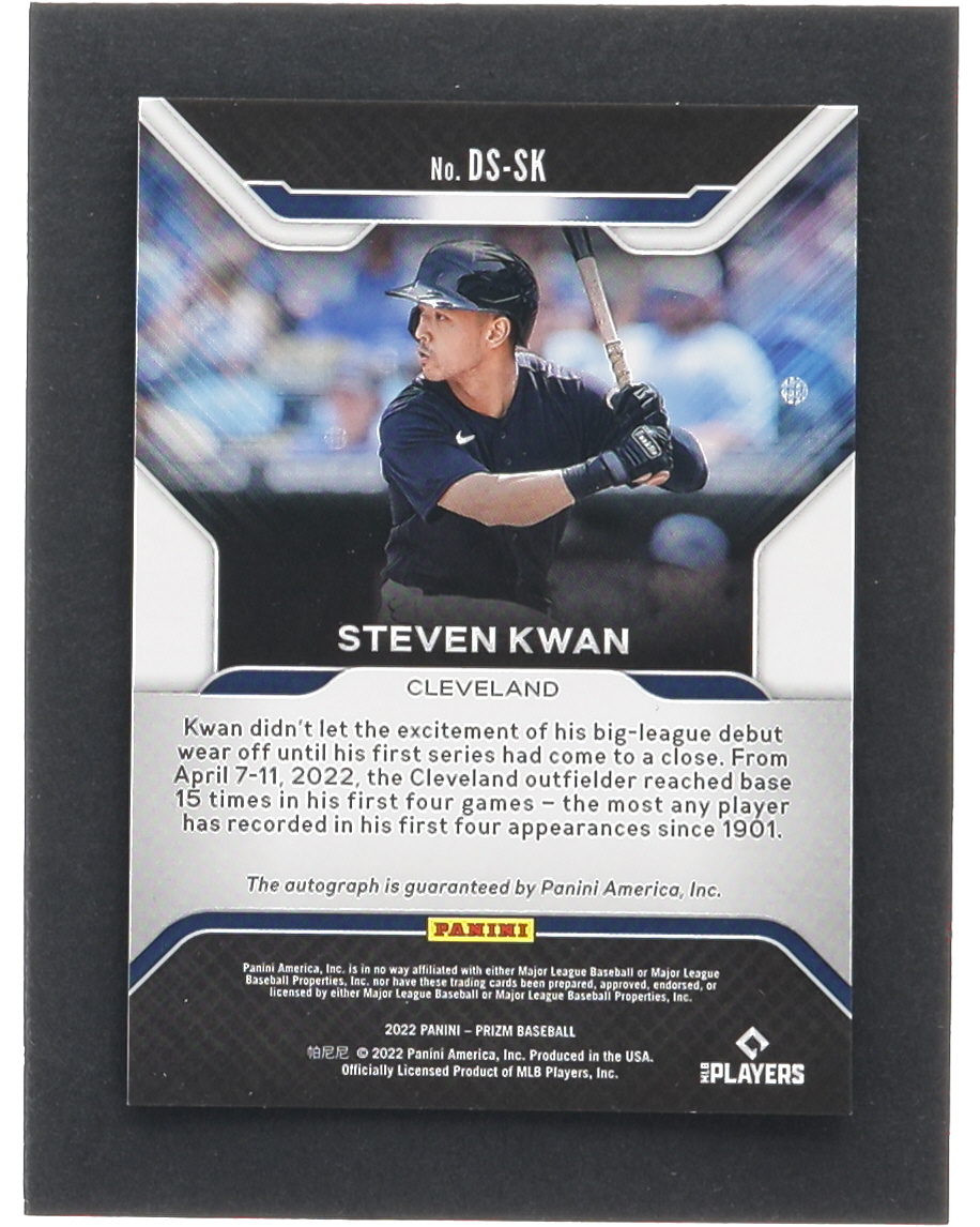 Steven Kwan 2022 Panini Prizm Debut Signatures #20 RC at PristineAuction.com Steven Kwan 2022 Panini Prizm Debut Signatures #20 RC at PristineAuction.com