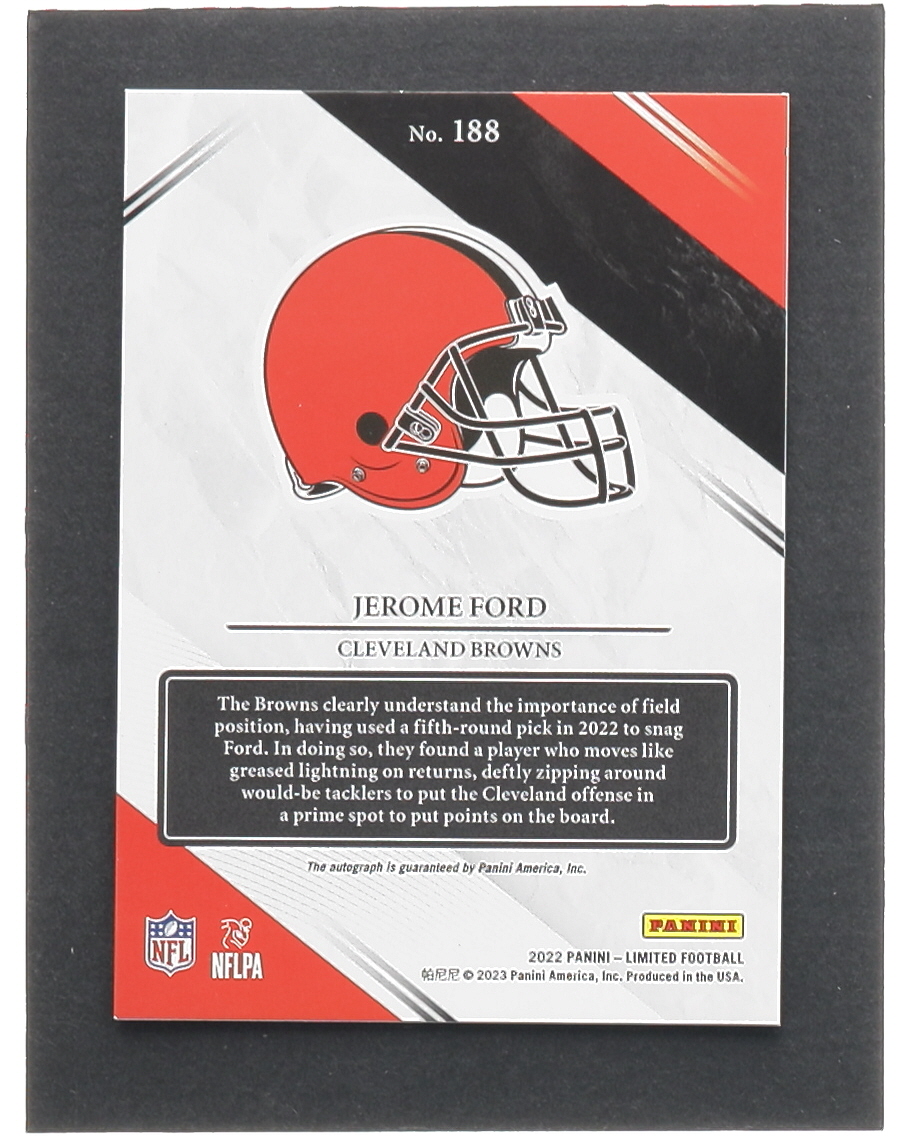 Jerome Ford 2022 Limited Silver Spotlight #188 AU RC #34/75 at PristineAuction.com Jerome Ford 2022 Limited Silver Spotlight #188 AU RC #34/75 at PristineAuction.com