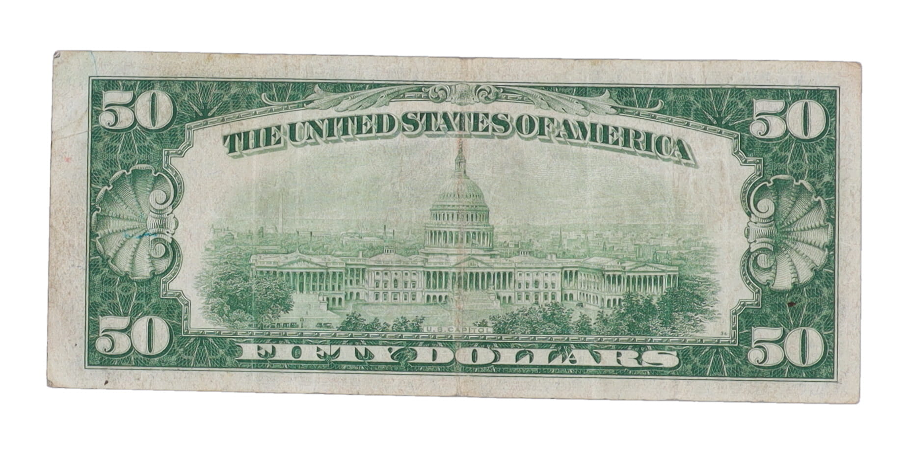 1928 $50 Fifty Dollar Green Seal U.S. Federal Reserve Note at PristineAuction.com 1928 $50 Fifty Dollar Green Seal U.S. Federal Reserve Note at PristineAuction.com