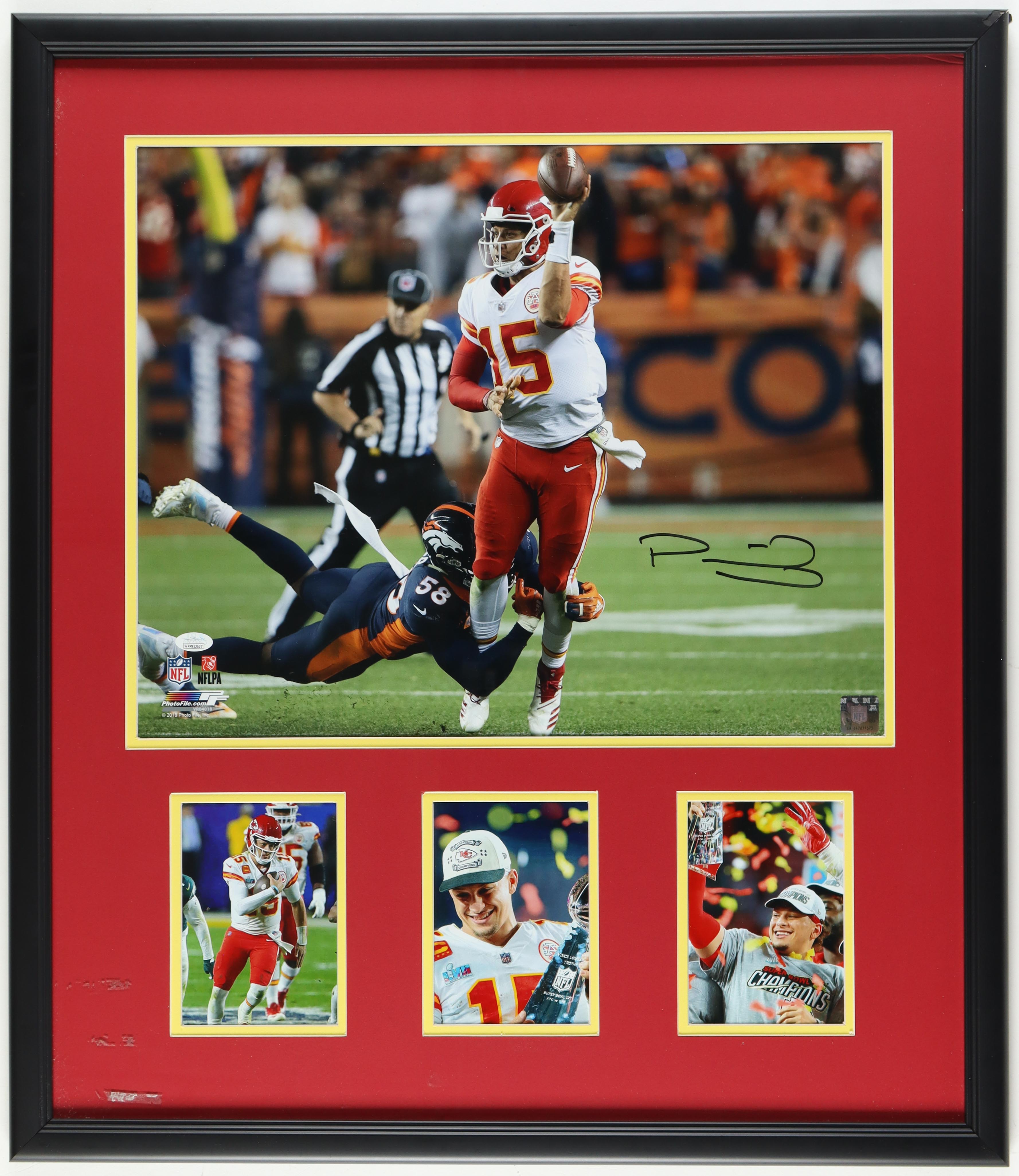 Patrick Mahomes Signed Chiefs Custom Framed Photo Display (JSA) at PristineAuction.com Patrick Mahomes Signed Chiefs Custom Framed Photo Display (JSA) at PristineAuction.com