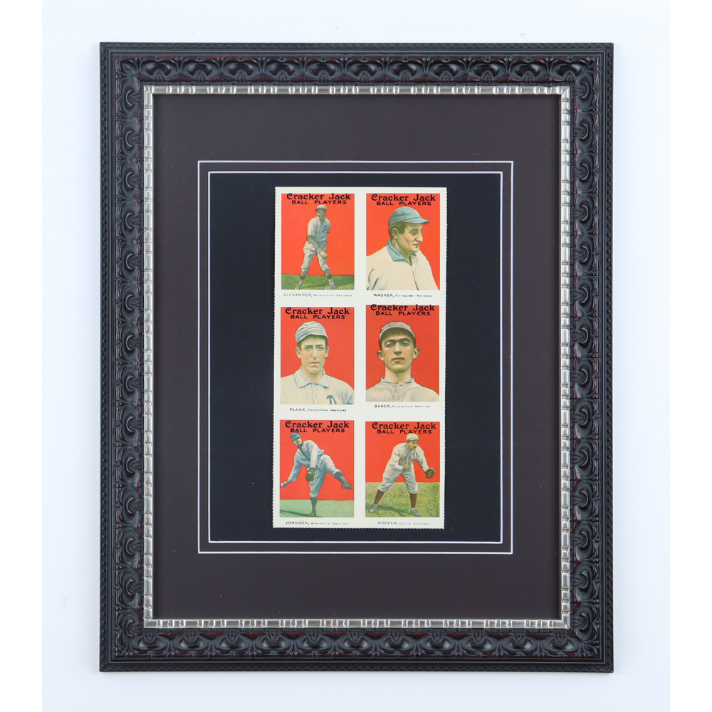 1978 Cracker Jack Reprint Uncut Sheet Cards Display Includes Honus