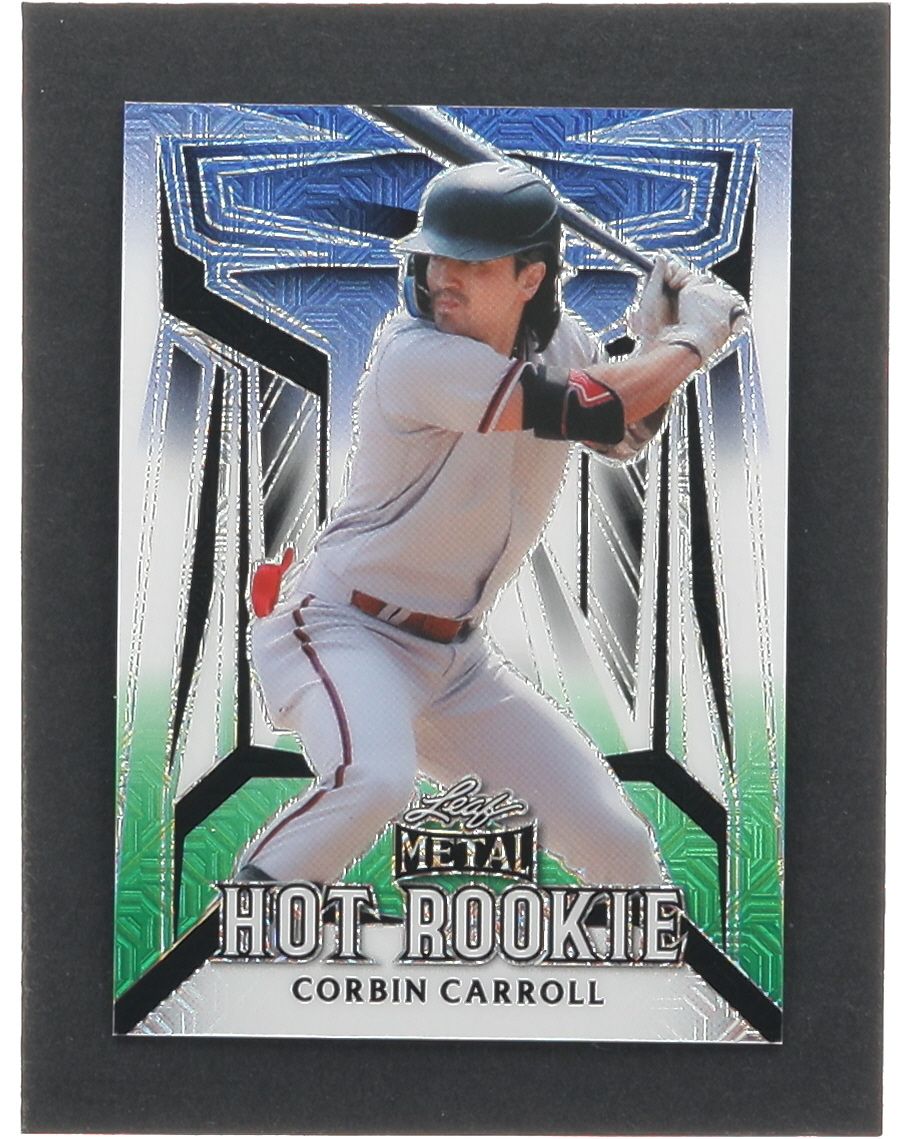 Corbin Carroll 2023 Leaf Metal Hot Rookie Mojo Green #HR1 RC #2/3 at PristineAuction.com Corbin Carroll 2023 Leaf Metal Hot Rookie Mojo Green #HR1 RC #2/3 at PristineAuction.com