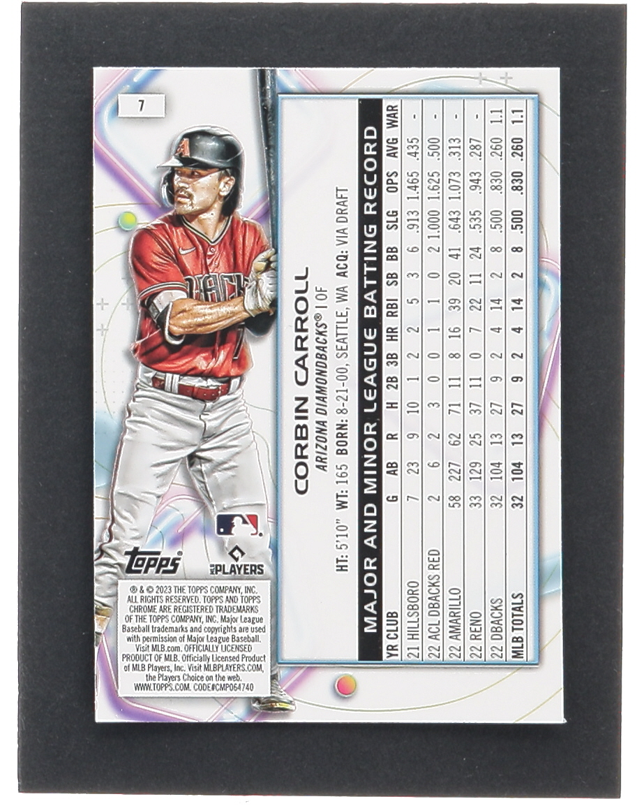 Corbin Carroll 2023 Topps Cosmic Chrome #7 RC at PristineAuction.com Corbin Carroll 2023 Topps Cosmic Chrome #7 RC at PristineAuction.com
