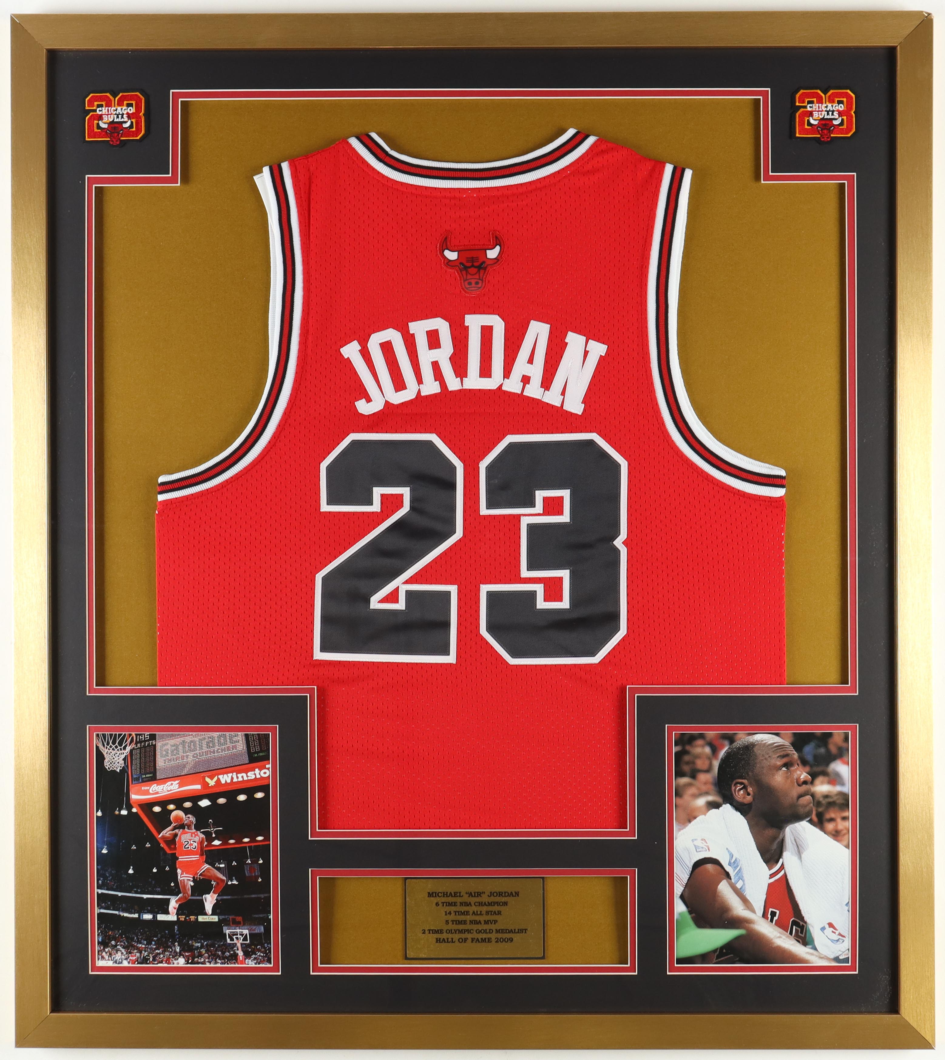 Michael Jordan Custom Framed Jersey Display at PristineAuction.com Michael Jordan Custom Framed Jersey Display at PristineAuction.com