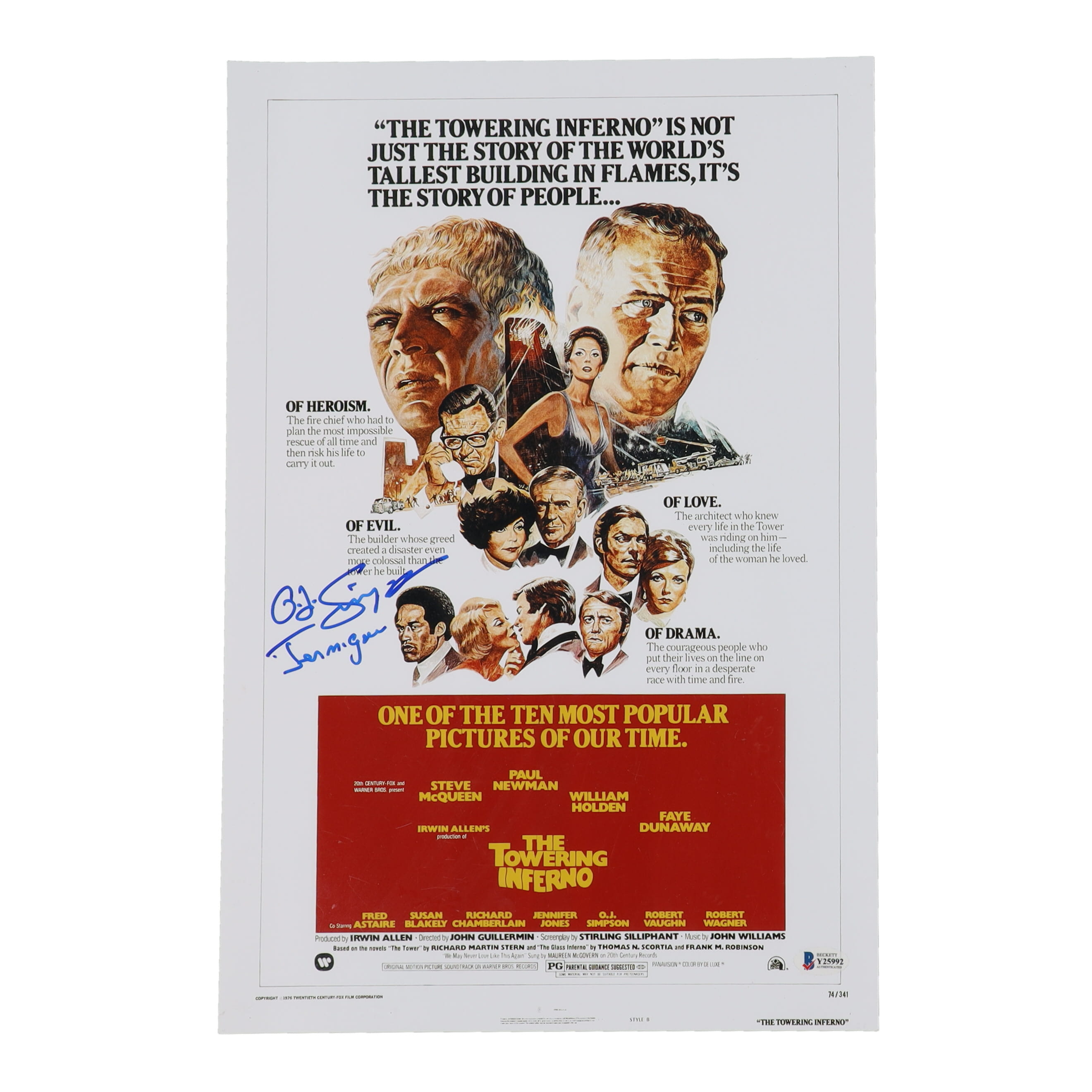 O.J. Simpson Signed "The Towering Inferno" 12x18 Photo Inscribed "Jernigan" (Beckett) at PristineAuction.com O.J. Simpson Signed "The Towering Inferno" 12x18 Photo Inscribed "Jernigan" (Beckett) at PristineAuction.com