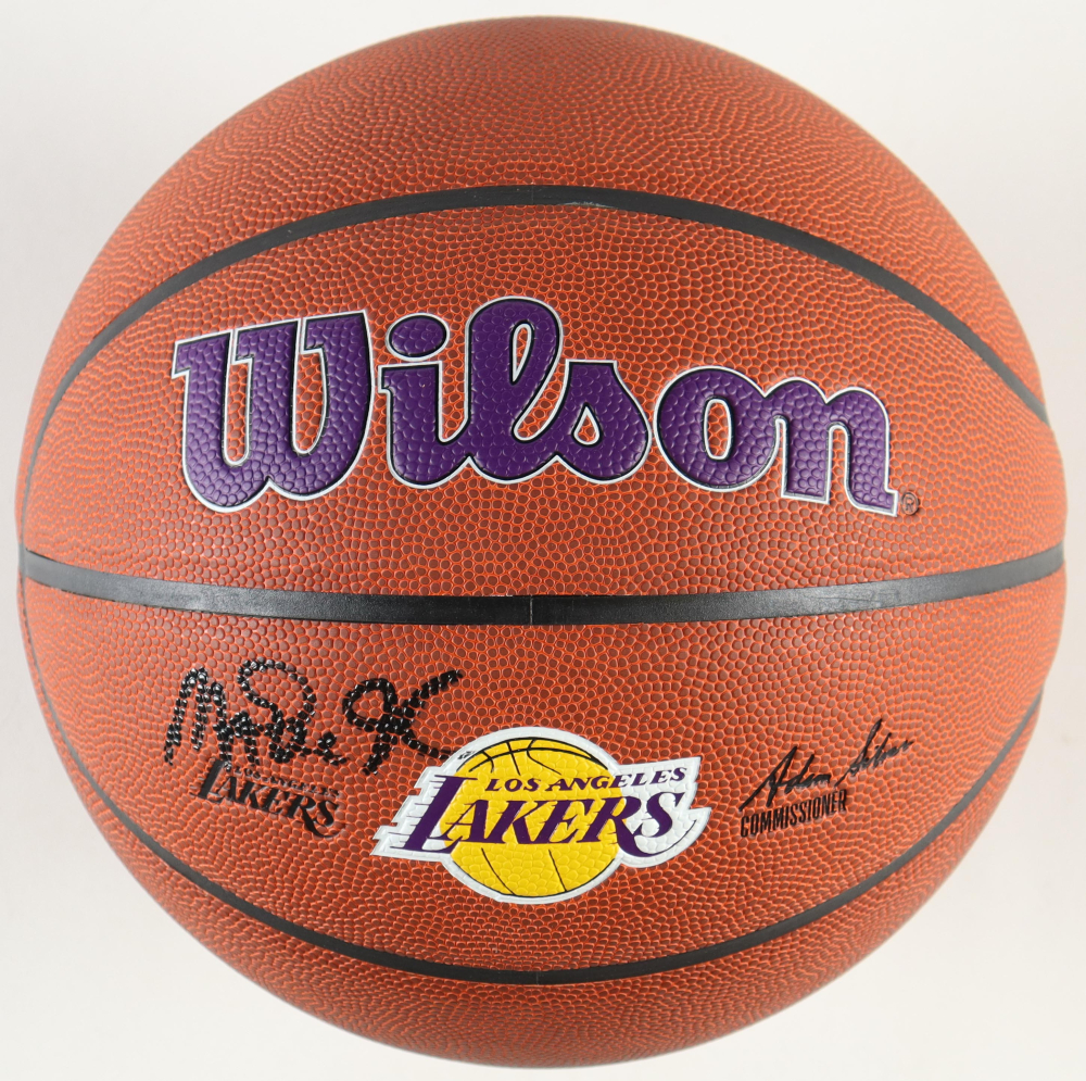 Magic Johnson Signed Special Edition NBA Lakers Basketball In Display