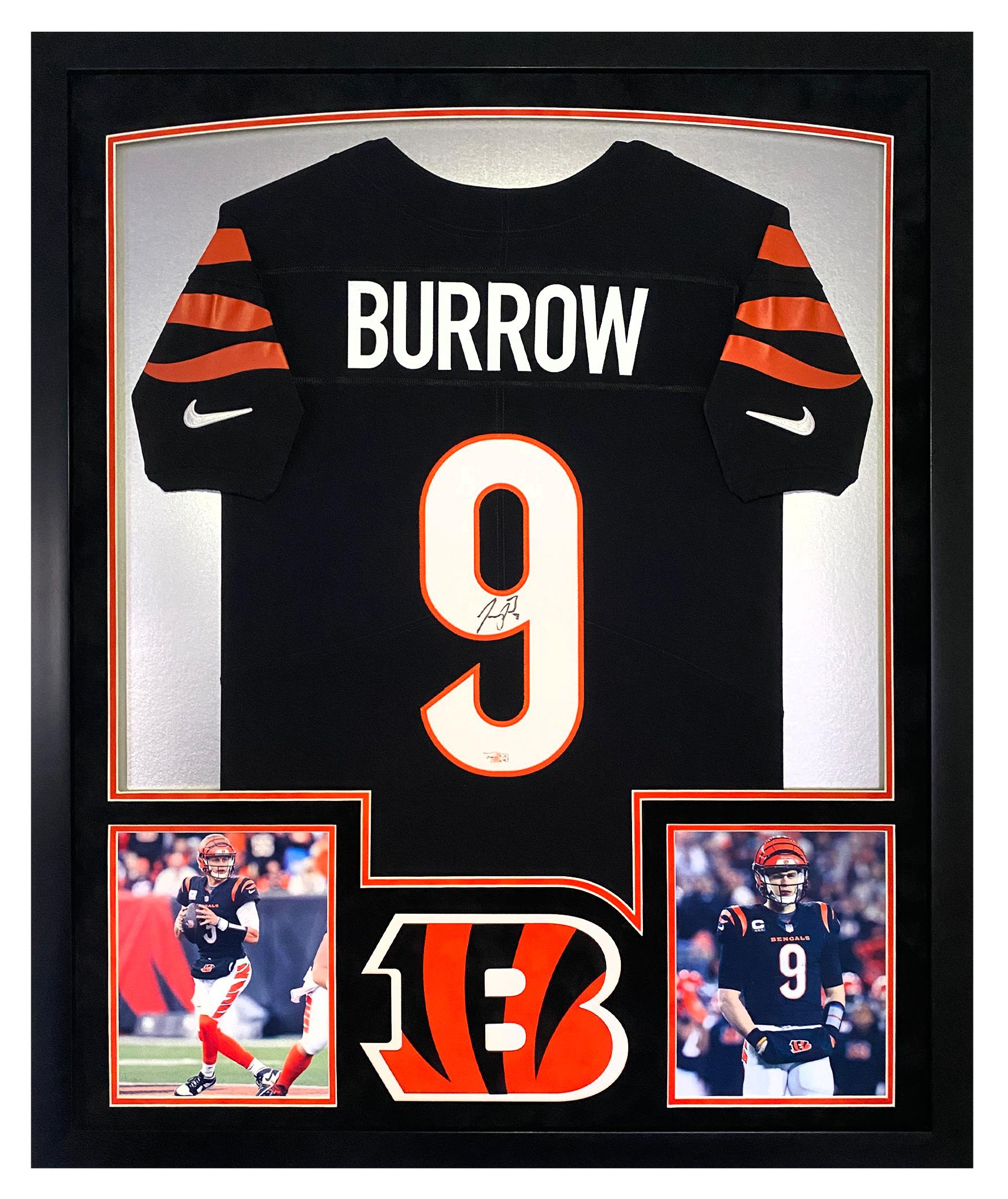 Joe Burrow Signed Bengals Custom Framed Nike Elite Jersey Display with LED Lights (Fanatics) at PristineAuction.com Joe Burrow Signed Bengals Custom Framed Nike Elite Jersey Display with LED Lights (Fanatics) at PristineAuction.com