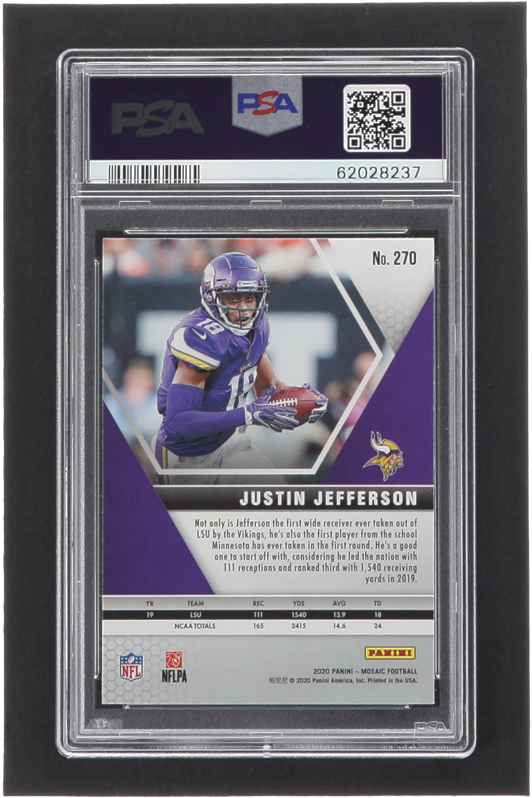Justin Jefferson 2020 Panini Mosaic #270 DEB RC (PSA 10) at PristineAuction.com Justin Jefferson 2020 Panini Mosaic #270 DEB RC (PSA 10) at PristineAuction.com