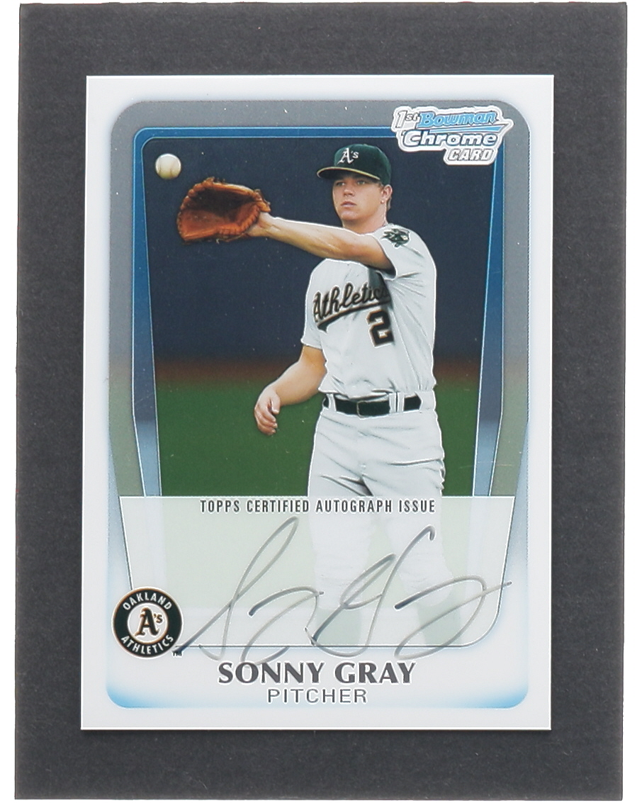 Sonny Gray 2011 Bowman Chrome Draft Prospect Autographs #SGR RC at PristineAuction.com Sonny Gray 2011 Bowman Chrome Draft Prospect Autographs #SGR RC at PristineAuction.com