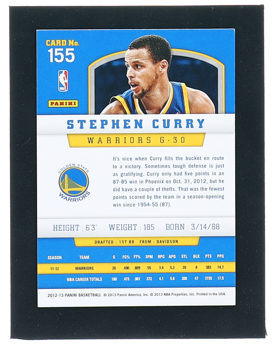 Stephen Curry 2012-13 Panini #155 at PristineAuction.com Stephen Curry 2012-13 Panini #155 at PristineAuction.com