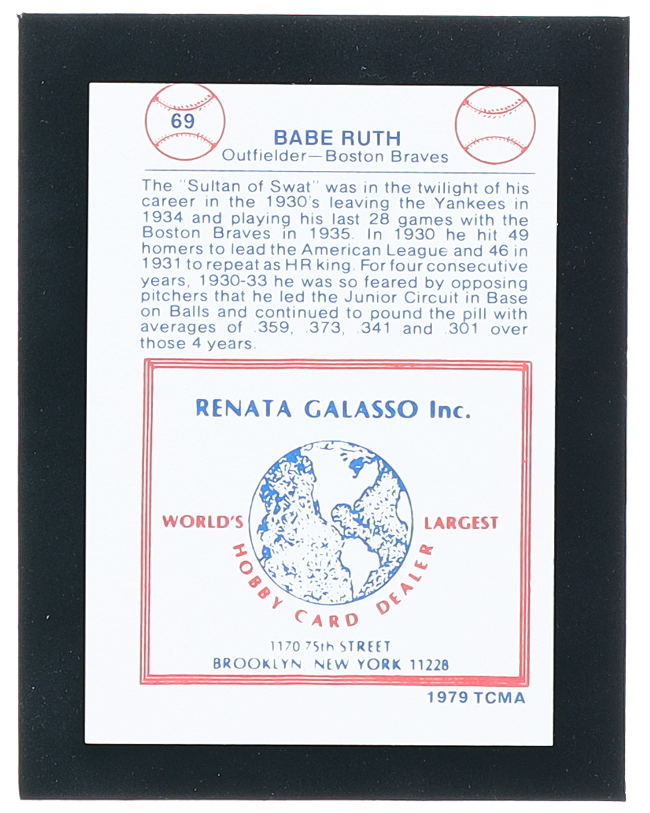 Babe Ruth 1979 TCMA #69 at PristineAuction.com Babe Ruth 1979 TCMA #69 at PristineAuction.com