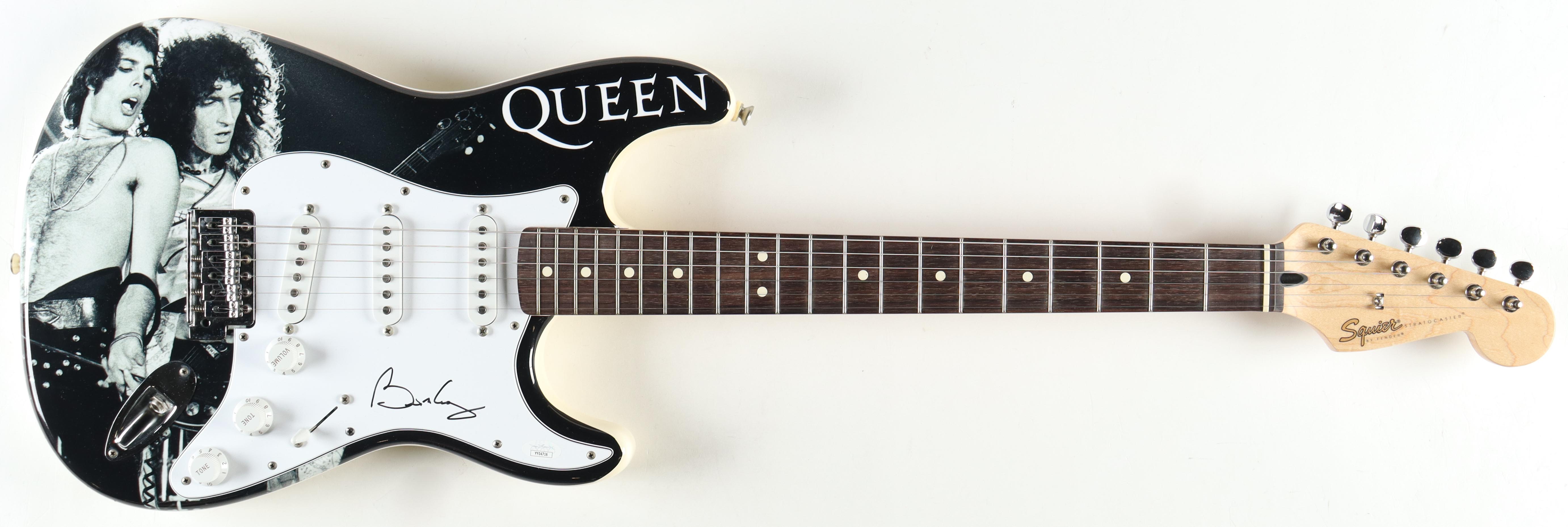 Brian May Signed Queen Custom Wrapped Squire Stratocaster Electric Guitar (JSA) at PristineAuction.com Brian May Signed Queen Custom Wrapped Squire Stratocaster Electric Guitar (JSA) at PristineAuction.com
