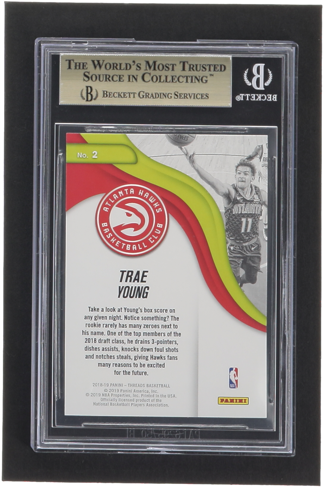 Trae Young 2018-19 Panini Threads Next Wave #2 RC (BGS 9.5) at PristineAuction.com Trae Young 2018-19 Panini Threads Next Wave #2 RC (BGS 9.5) at PristineAuction.com